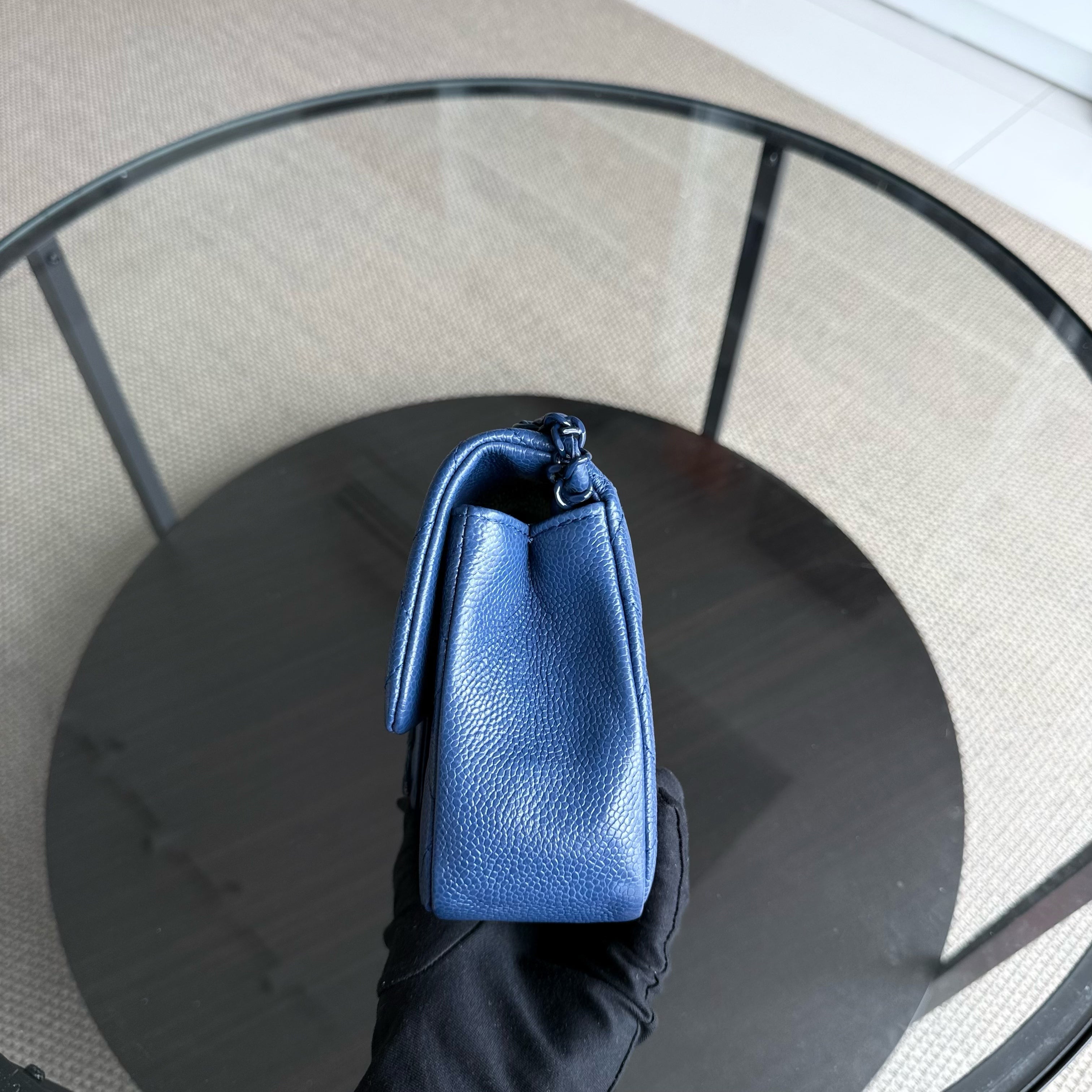 Chanel Classic Flap Seasonal Mini Square - Caviar Quilted Grained Calfskin All Blue Series 29