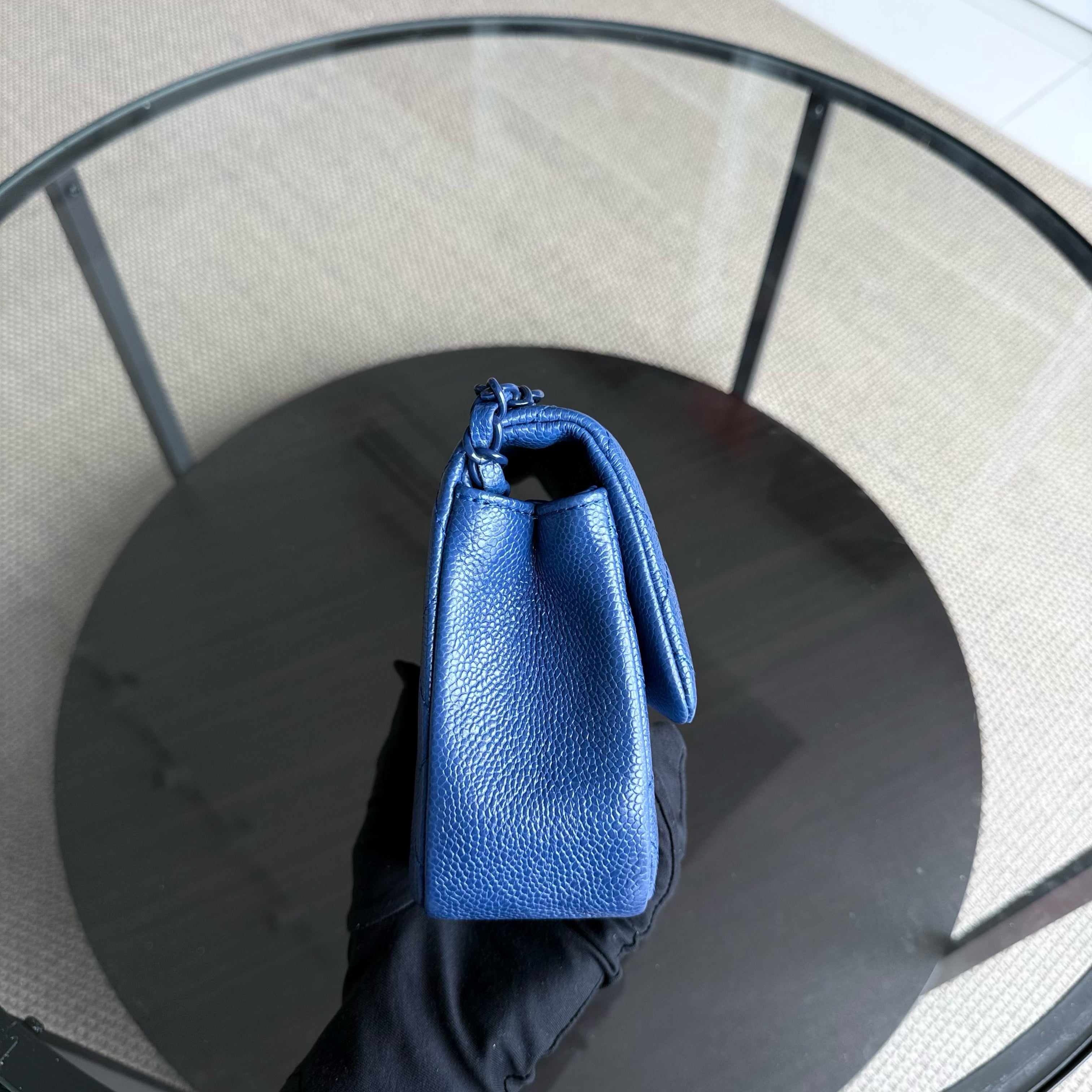 Chanel Classic Flap Seasonal Mini Square - Caviar Quilted Grained Calfskin All Blue Series 29