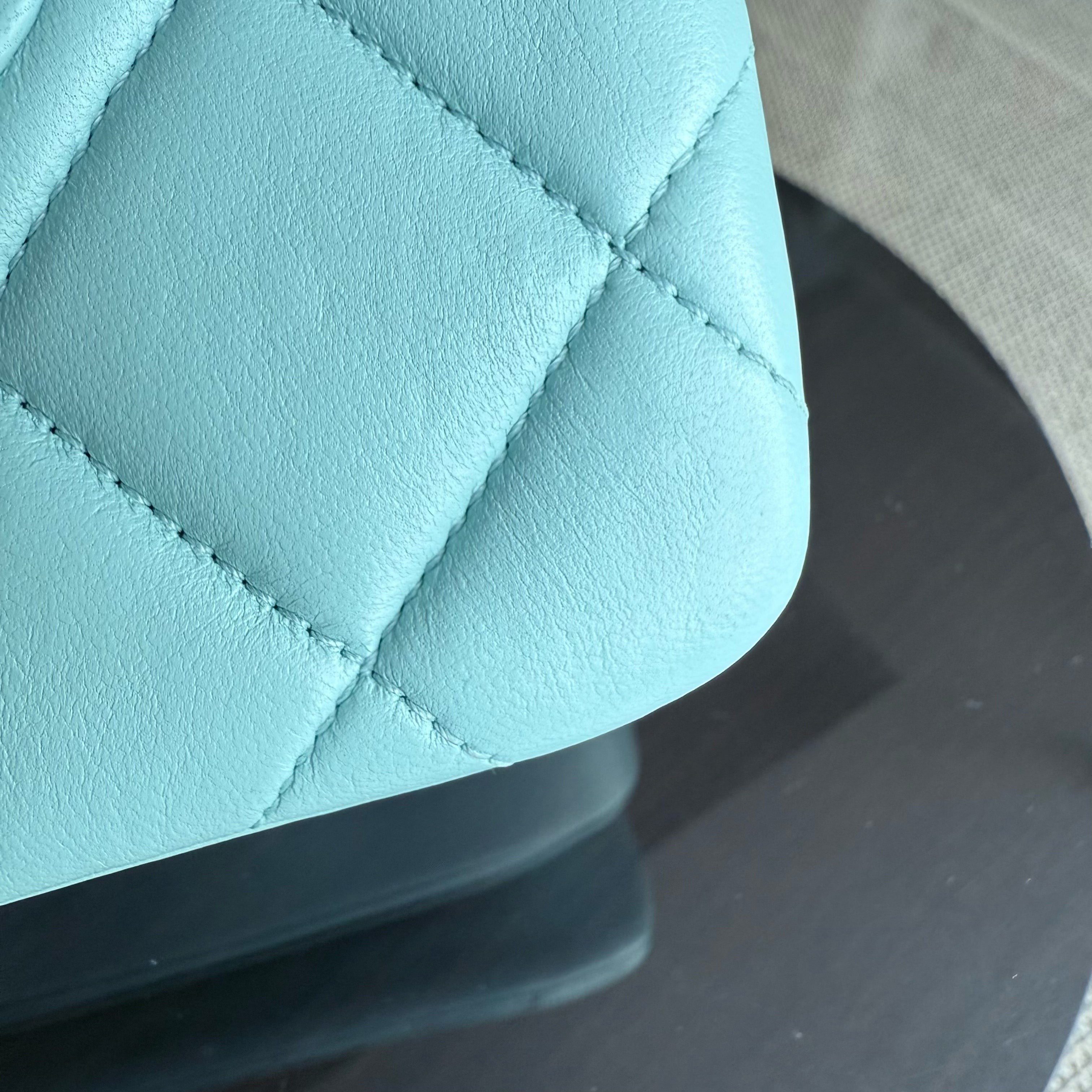 Chanel Trendy CC Small - Quilted Lambskin Tiffany Blue Gold Hardware