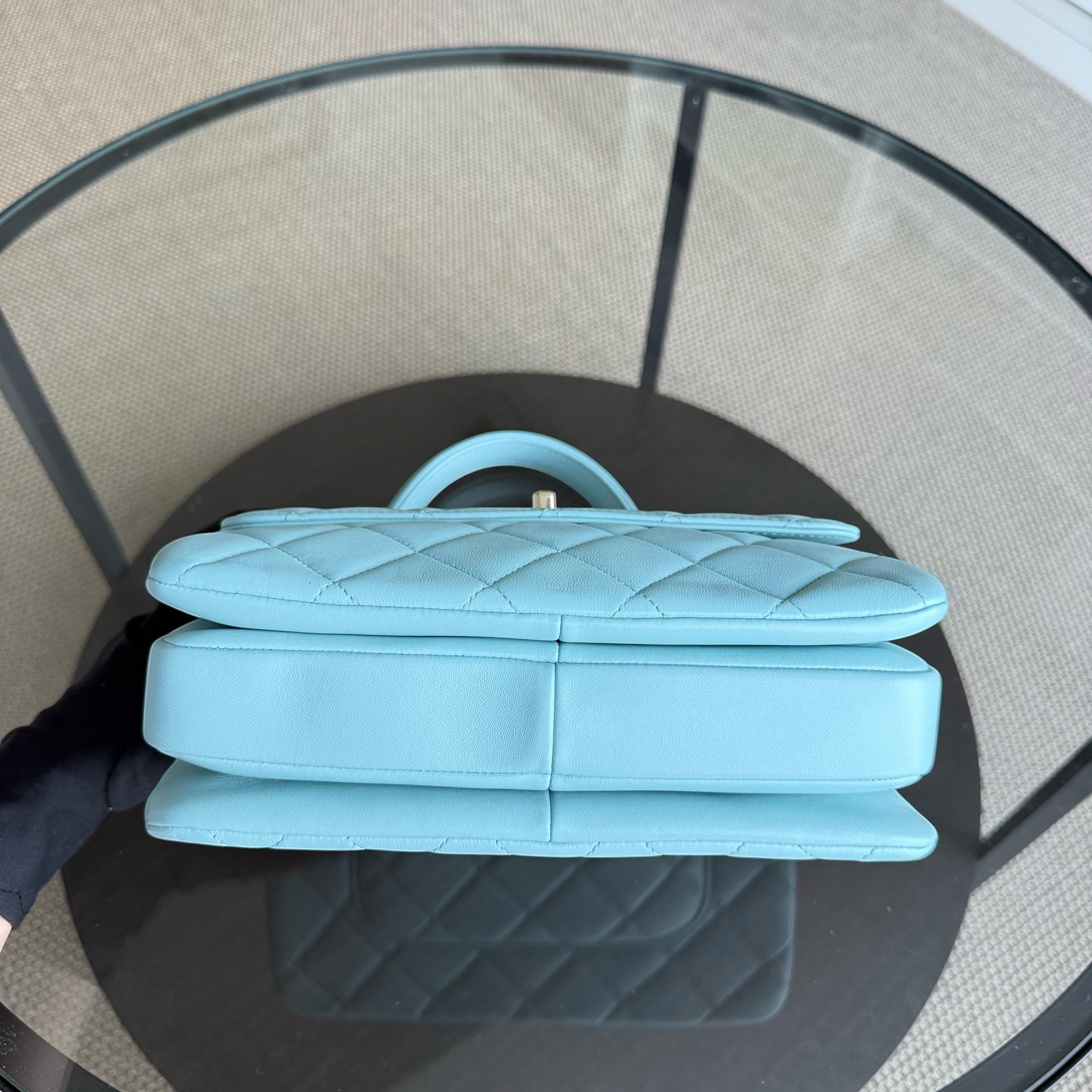 Chanel Trendy CC Small - Quilted Lambskin Tiffany Blue Gold Hardware