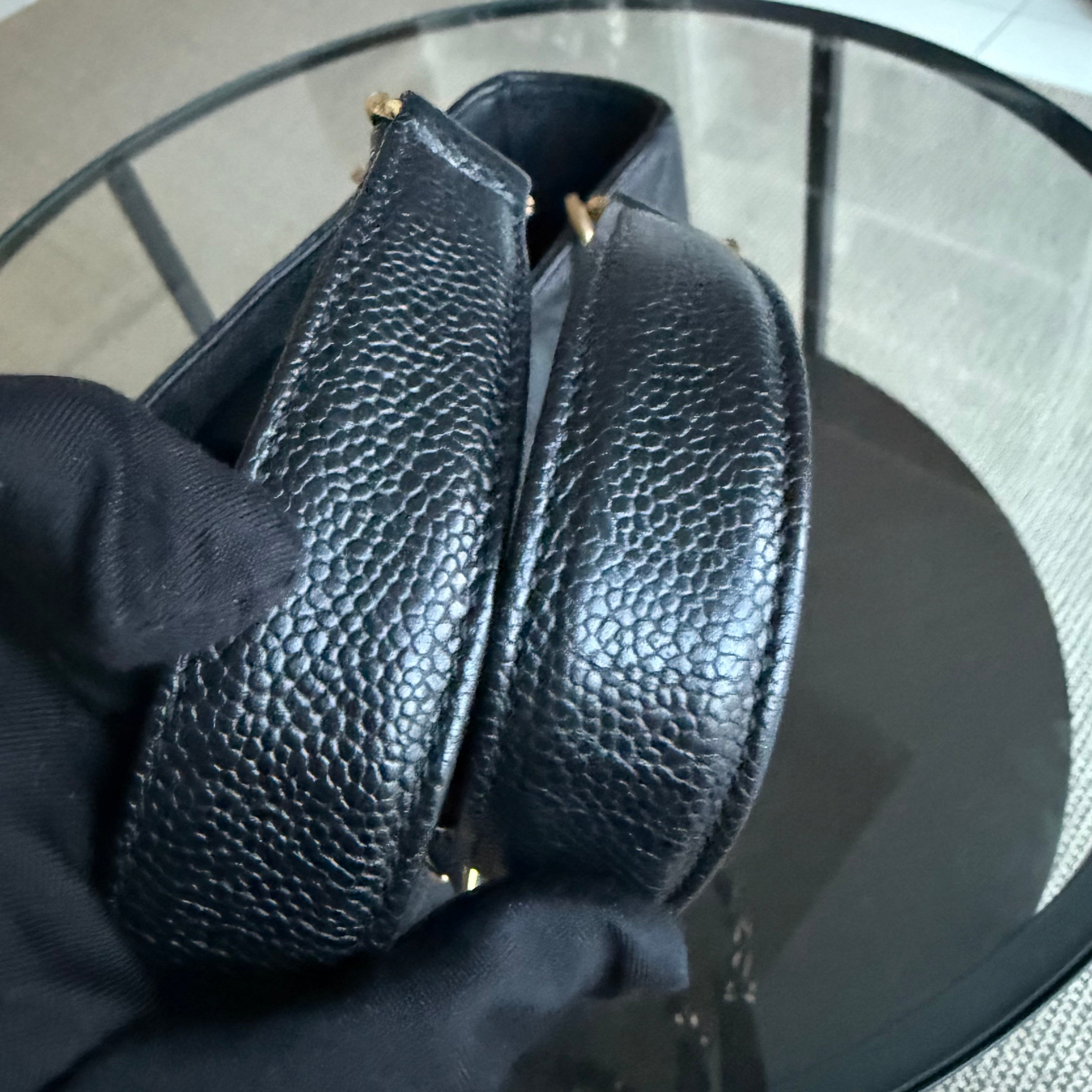 Chanel PST Petite Shopping Tote - Caviar Quilted Grained Calfskin Black Gold Hardware