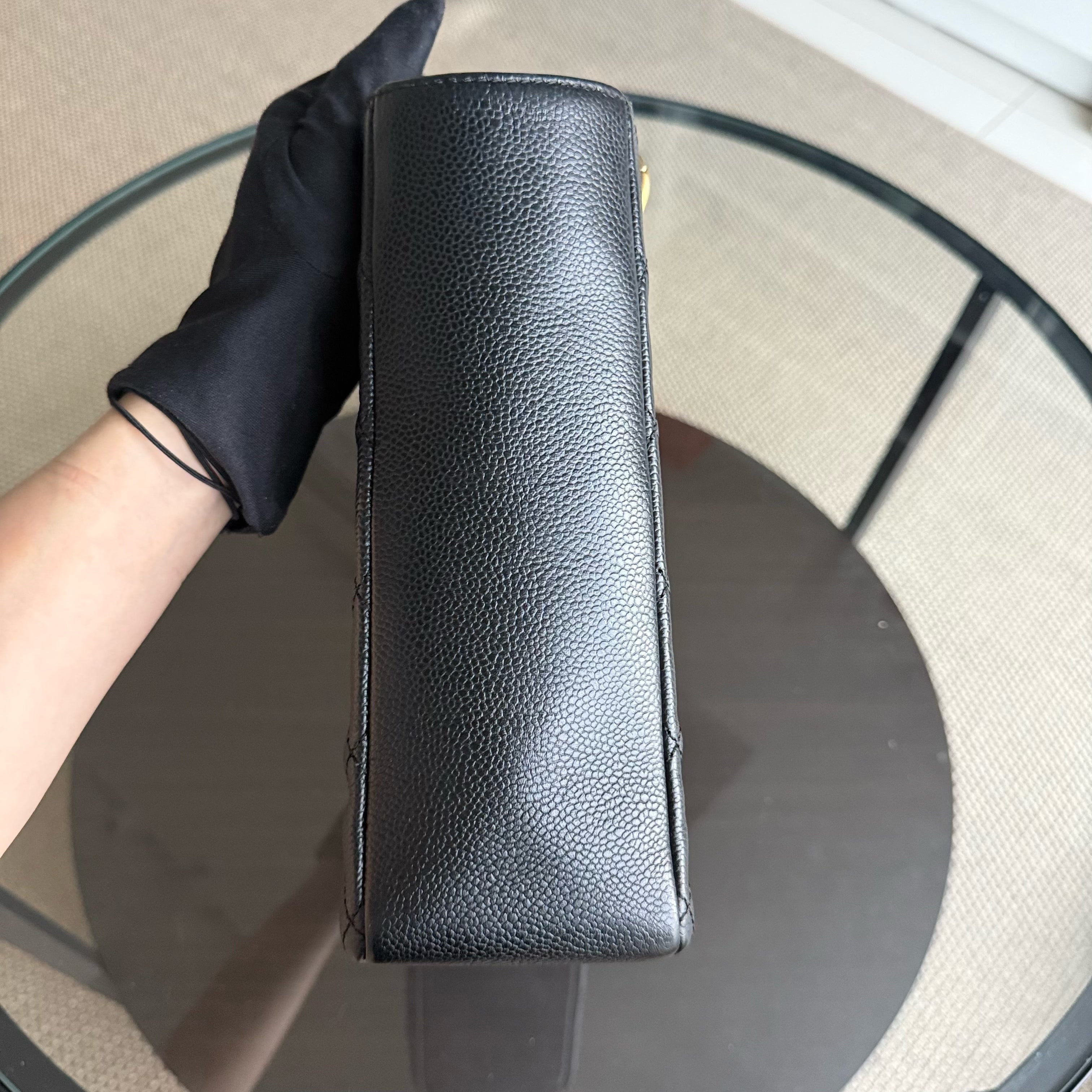 Chanel PST Petite Shopping Tote - Caviar Quilted Grained Calfskin Black Gold Hardware