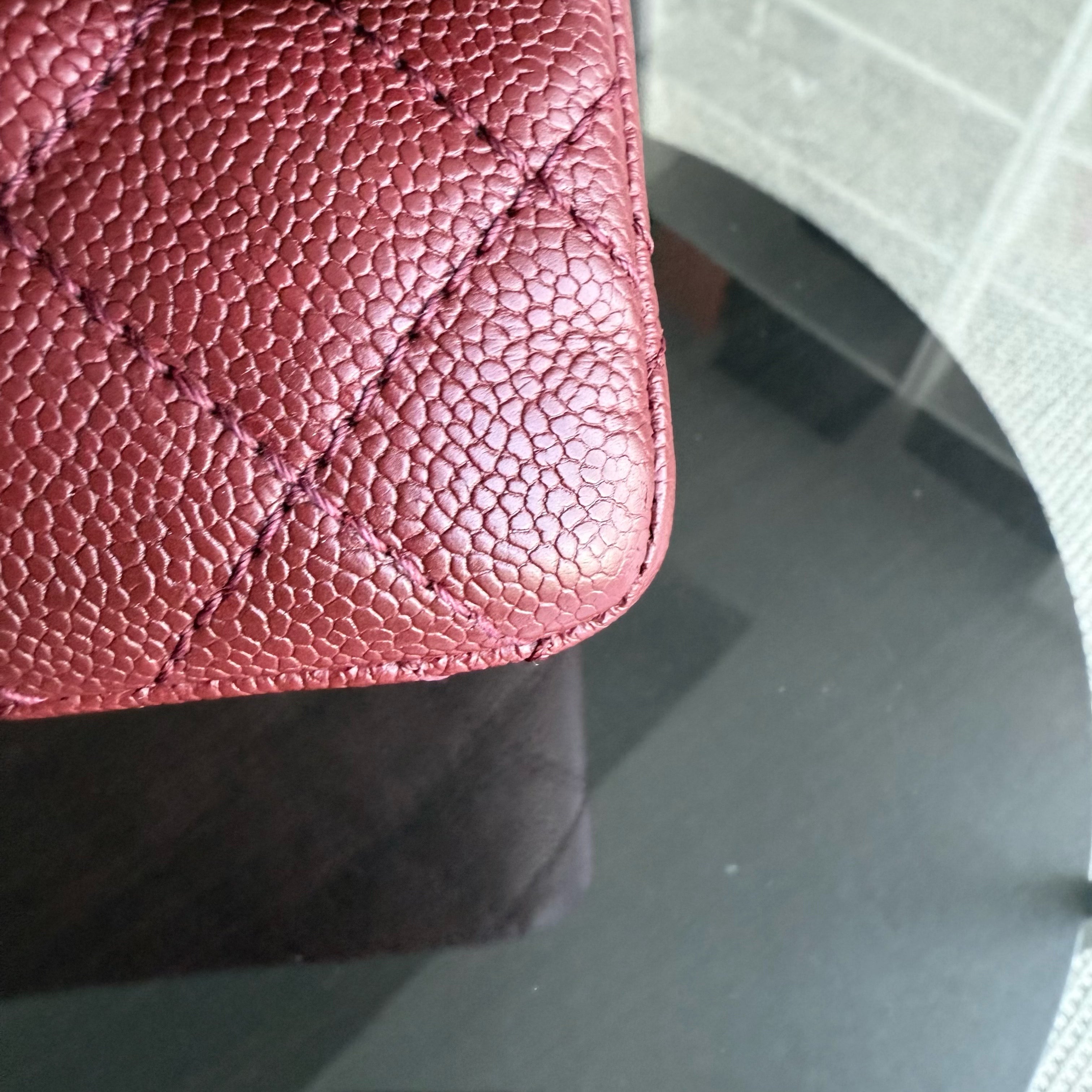 Chanel 2.55 Reissue 226 - Caviar Quilted Grained Calfskin Burgundy Dark Red Ruthenium Silver Hardware Series 14