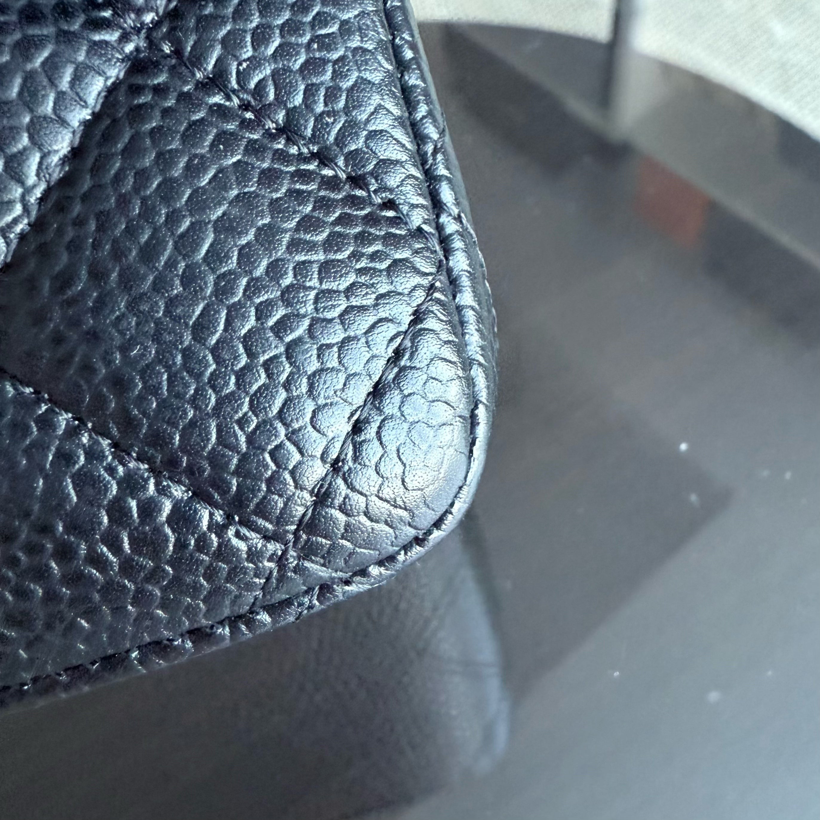 Chanel Classic Flap Medium - Caviar Quilted Grained Calfskin Black Gold Hardware Series 19