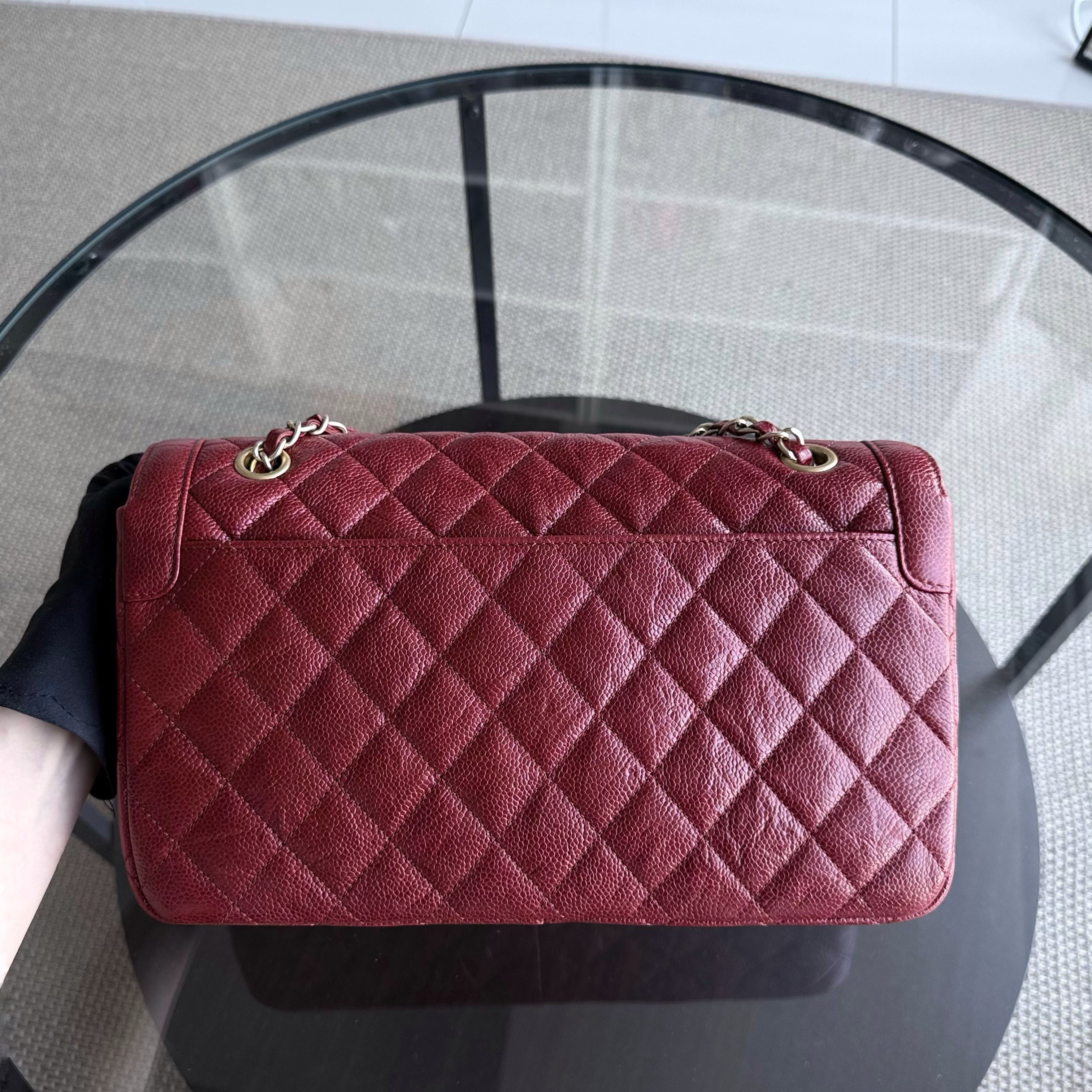 Chanel Seasonal Two-tone Flap - Caviar Quilted Red Gold Hardware Series 21