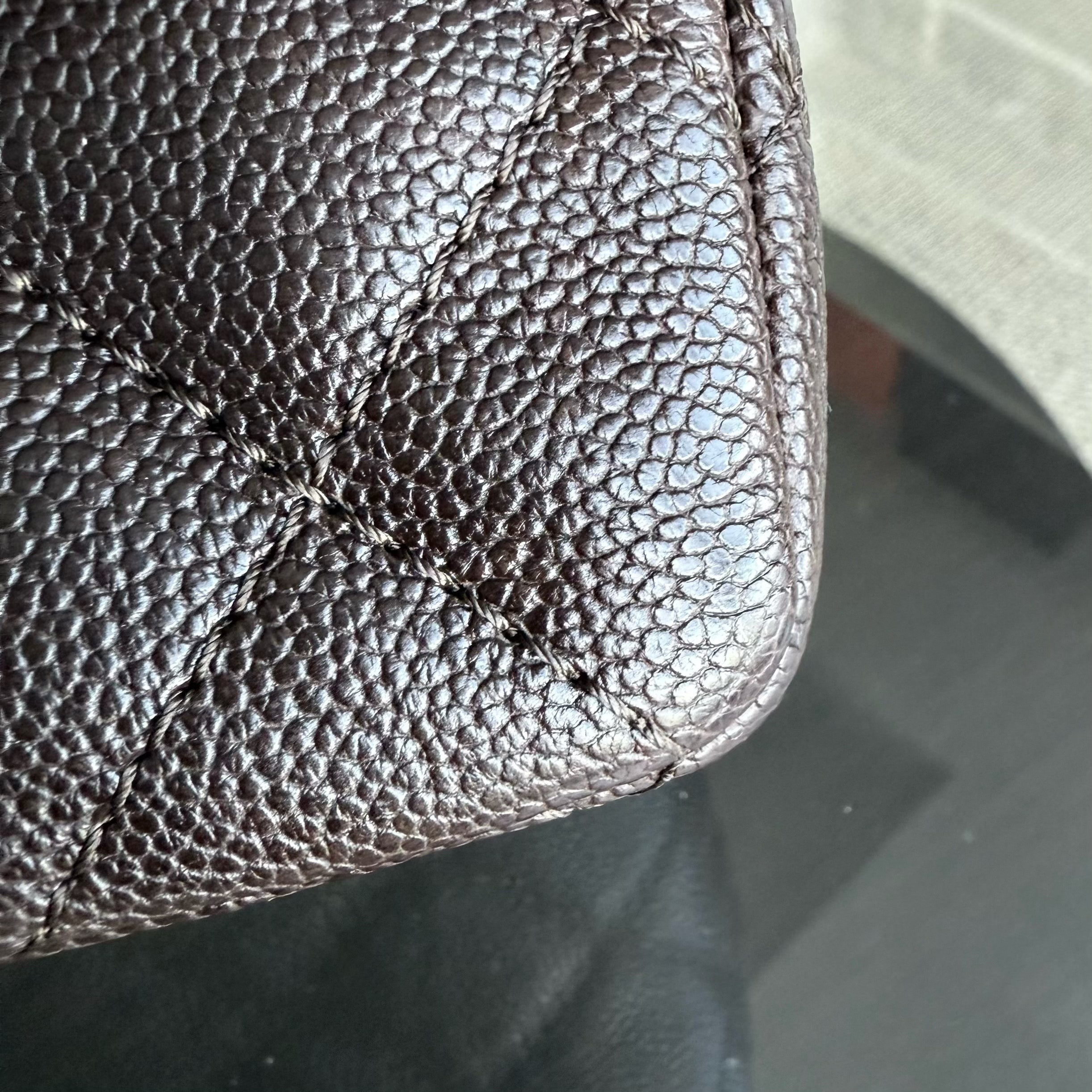 Chanel 2.55 Reissue 226 - Caviar Quilted Grained Calfskin Dark Brown Silver Hardware Series 14