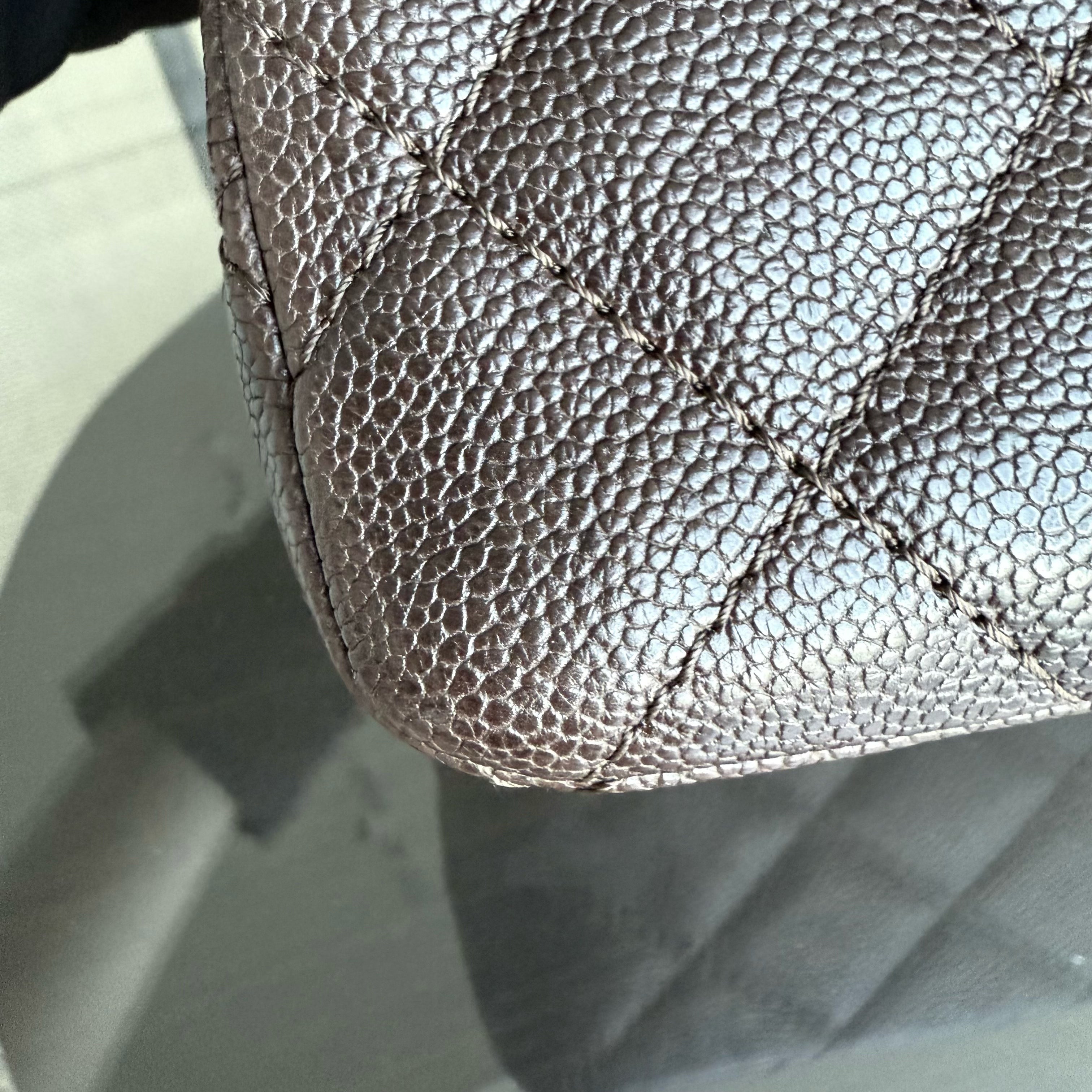 Chanel 2.55 Reissue 226 - Caviar Quilted Grained Calfskin Dark Brown Silver Hardware Series 14
