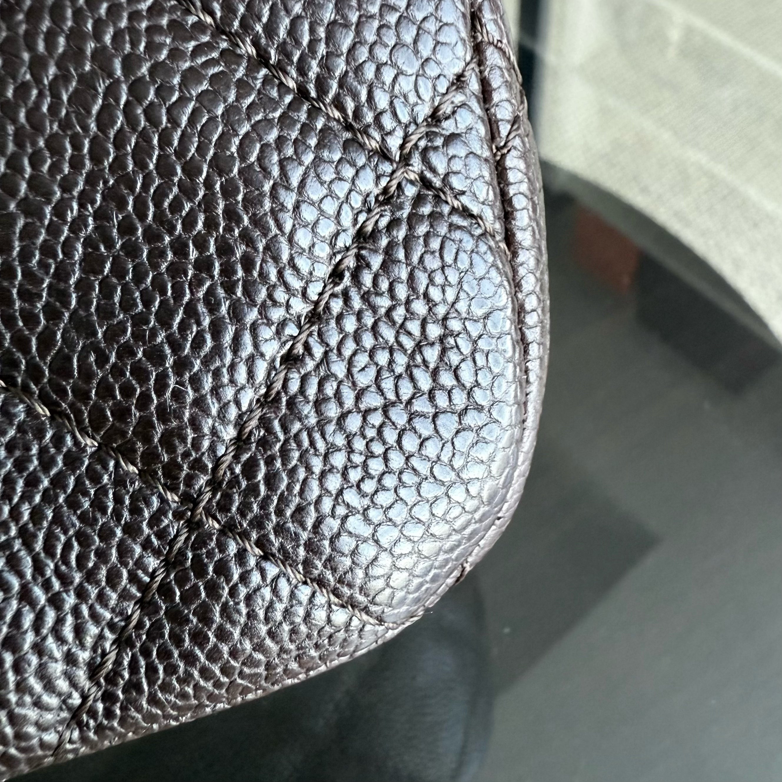 Chanel 2.55 Reissue 226 - Caviar Quilted Grained Calfskin Dark Brown Silver Hardware Series 14