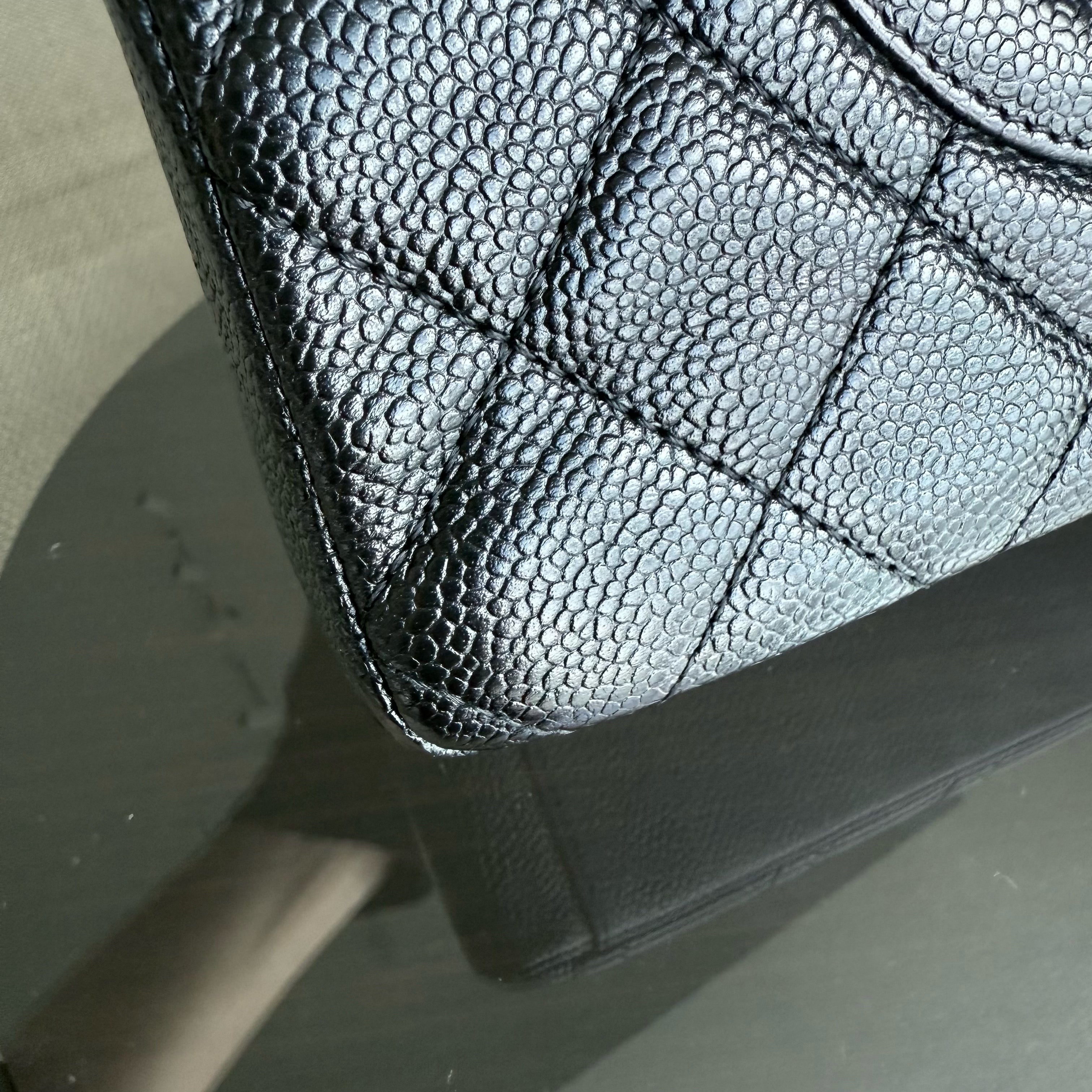Chanel PST Petite Shopping Tote - Caviar Quilted Grained Calfskin Black Gold Hardware Series 8