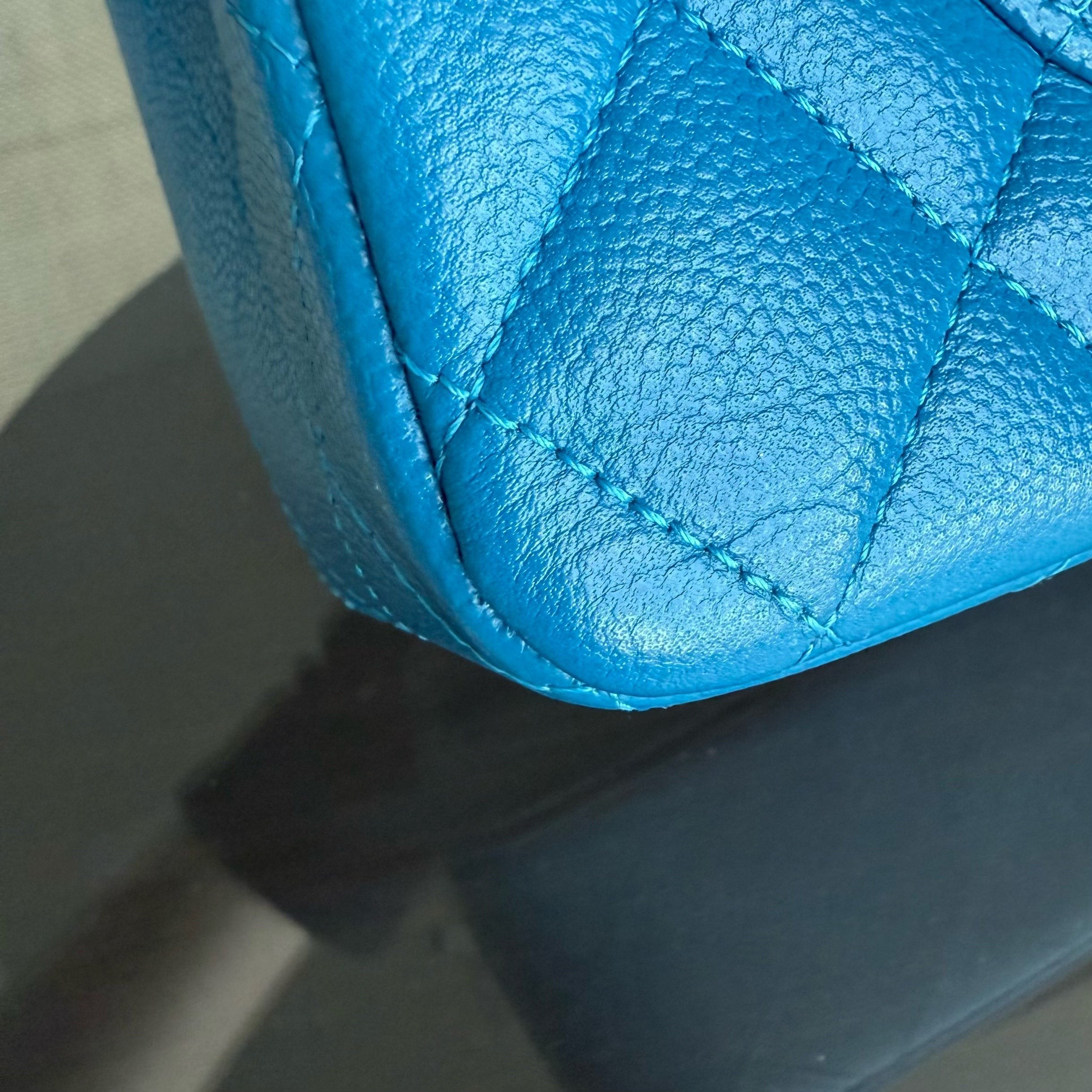 Chanel Classic Flap Small - Caviar Quilted Grained Calfskin Blue Gold Hardware Series 30