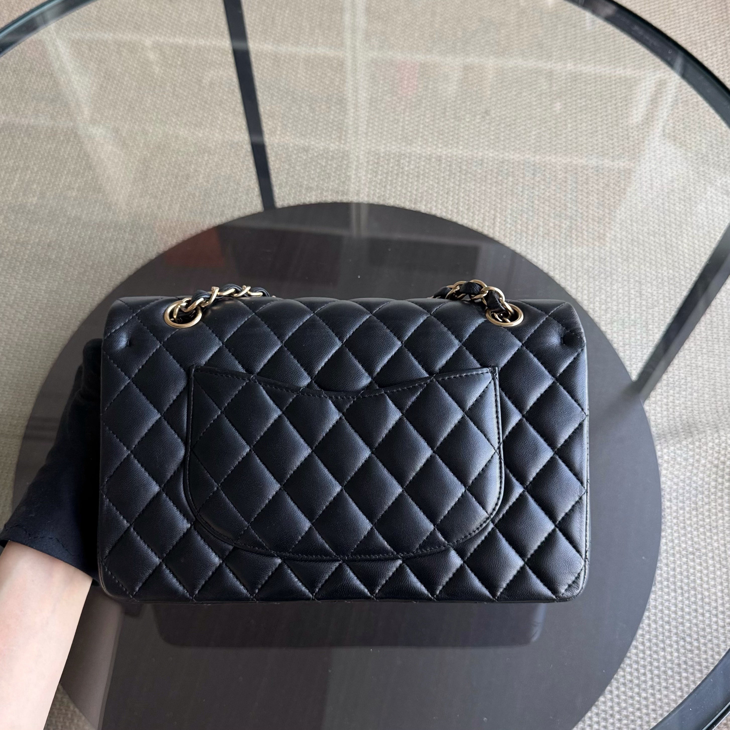Chanel Classic Flap Medium - Quilted Lambskin Black Gold Hardware Series 24