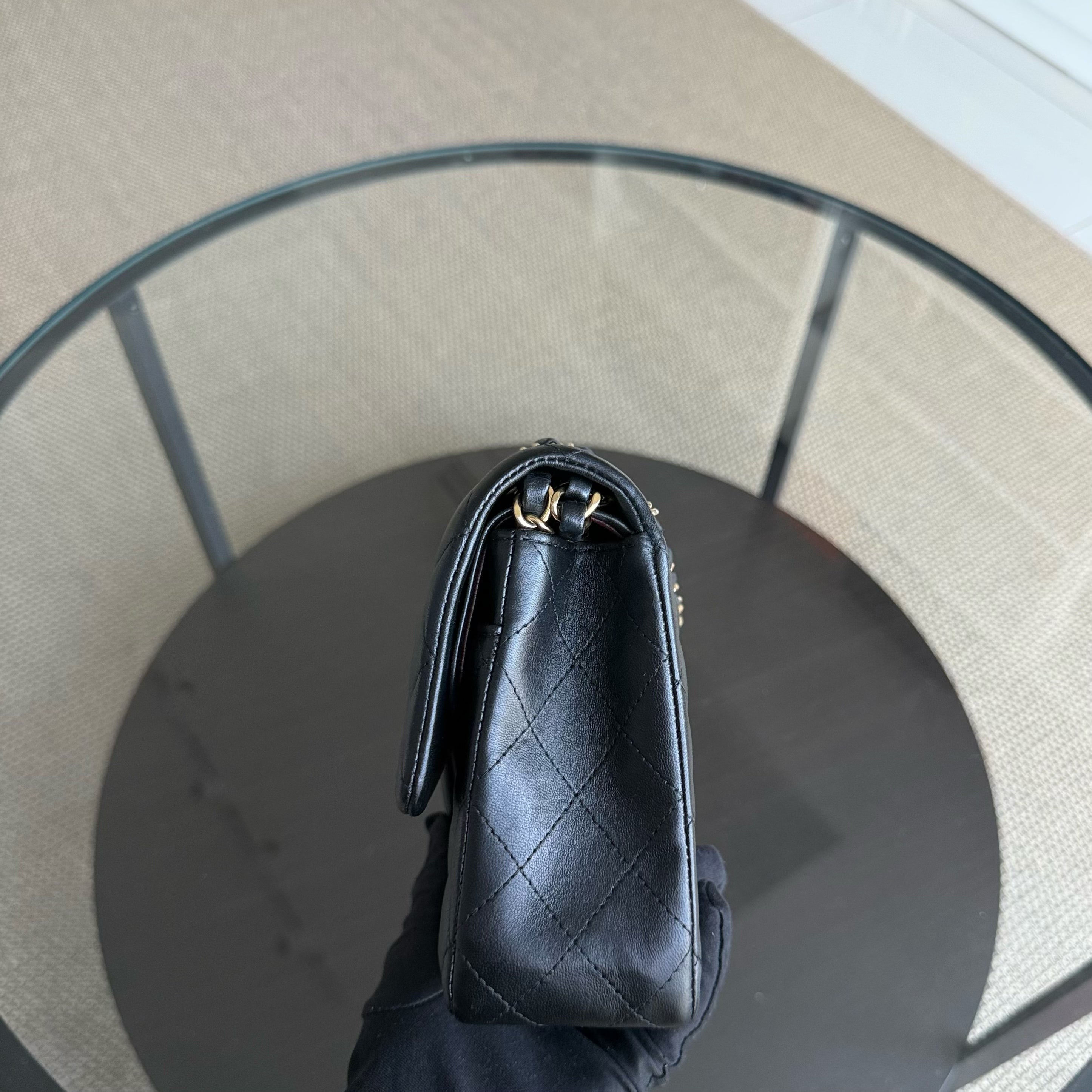 Chanel Classic Flap Medium - Quilted Lambskin Black Gold Hardware Series 24