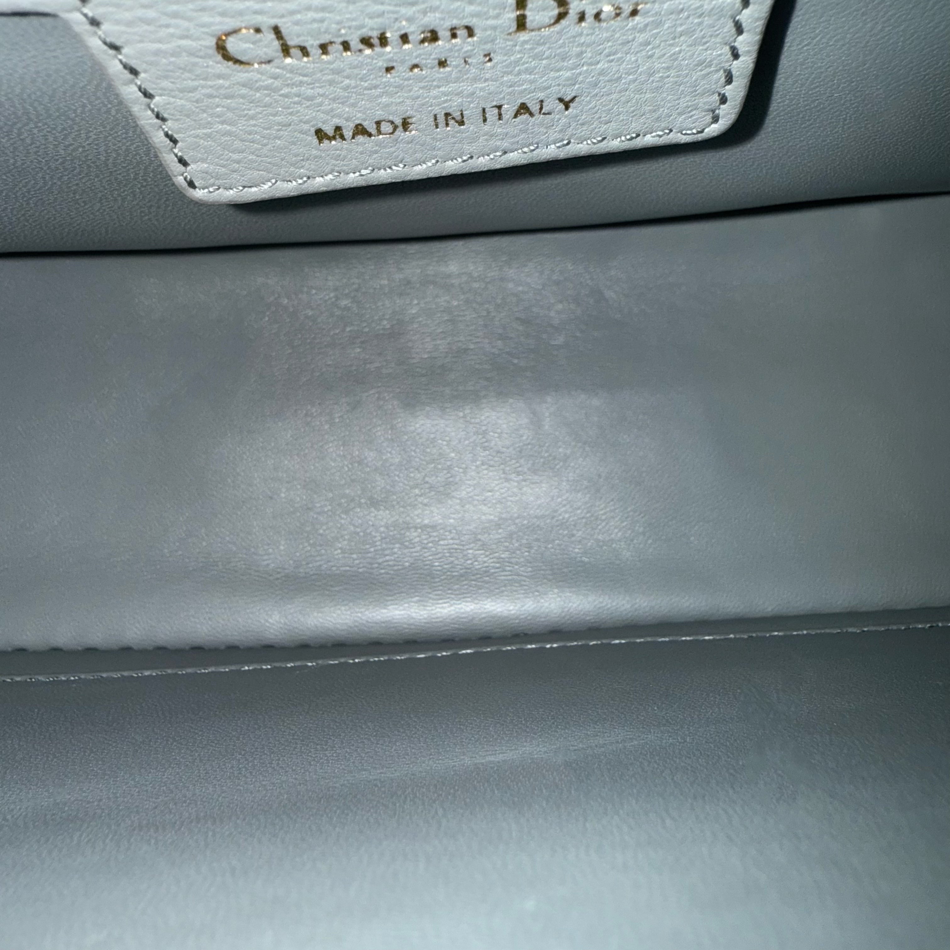 Dior Caro Medium - Cannage Grained Calfskin Grey Gray Gold Hardware