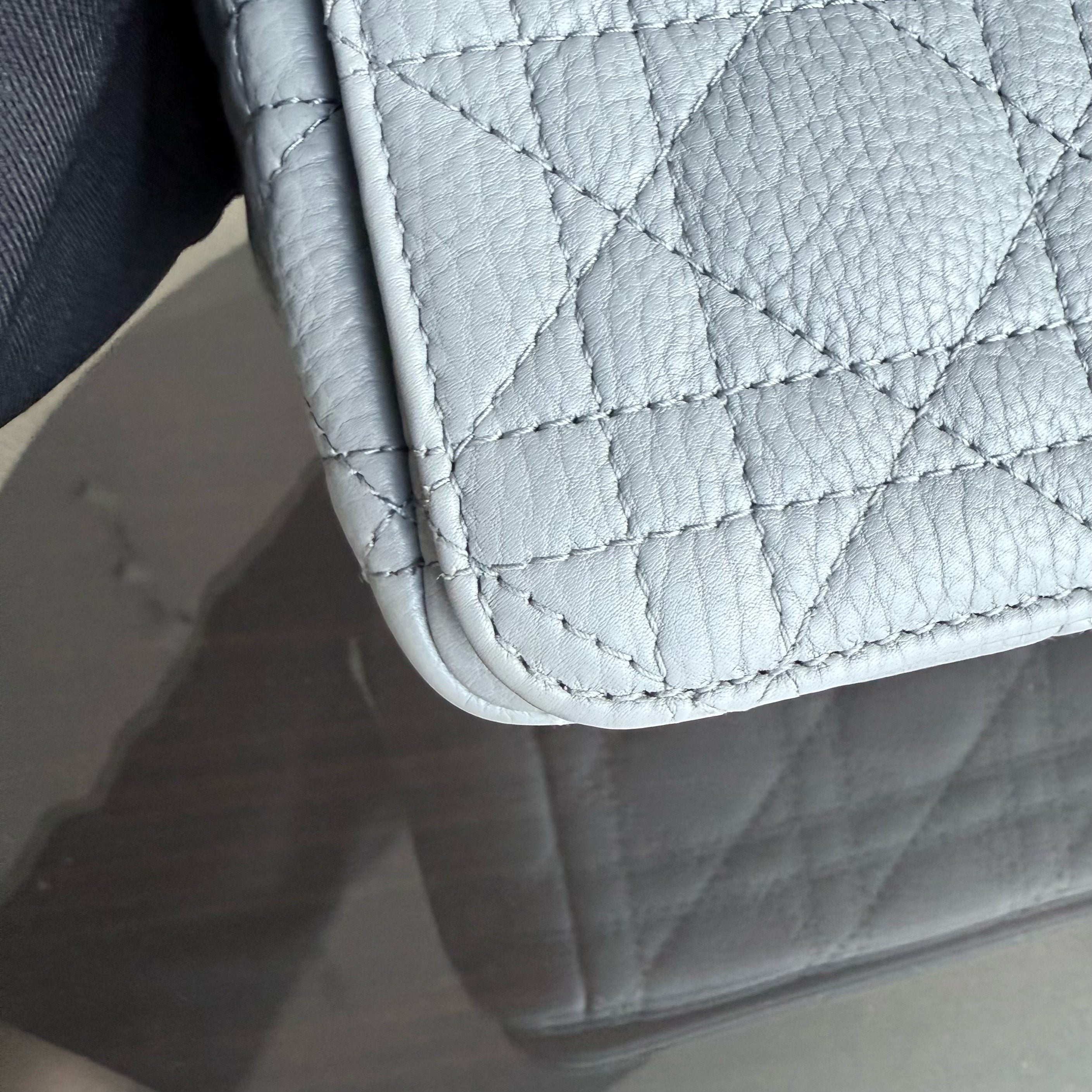 Dior Caro Medium - Cannage Grained Calfskin Grey Gray Gold Hardware