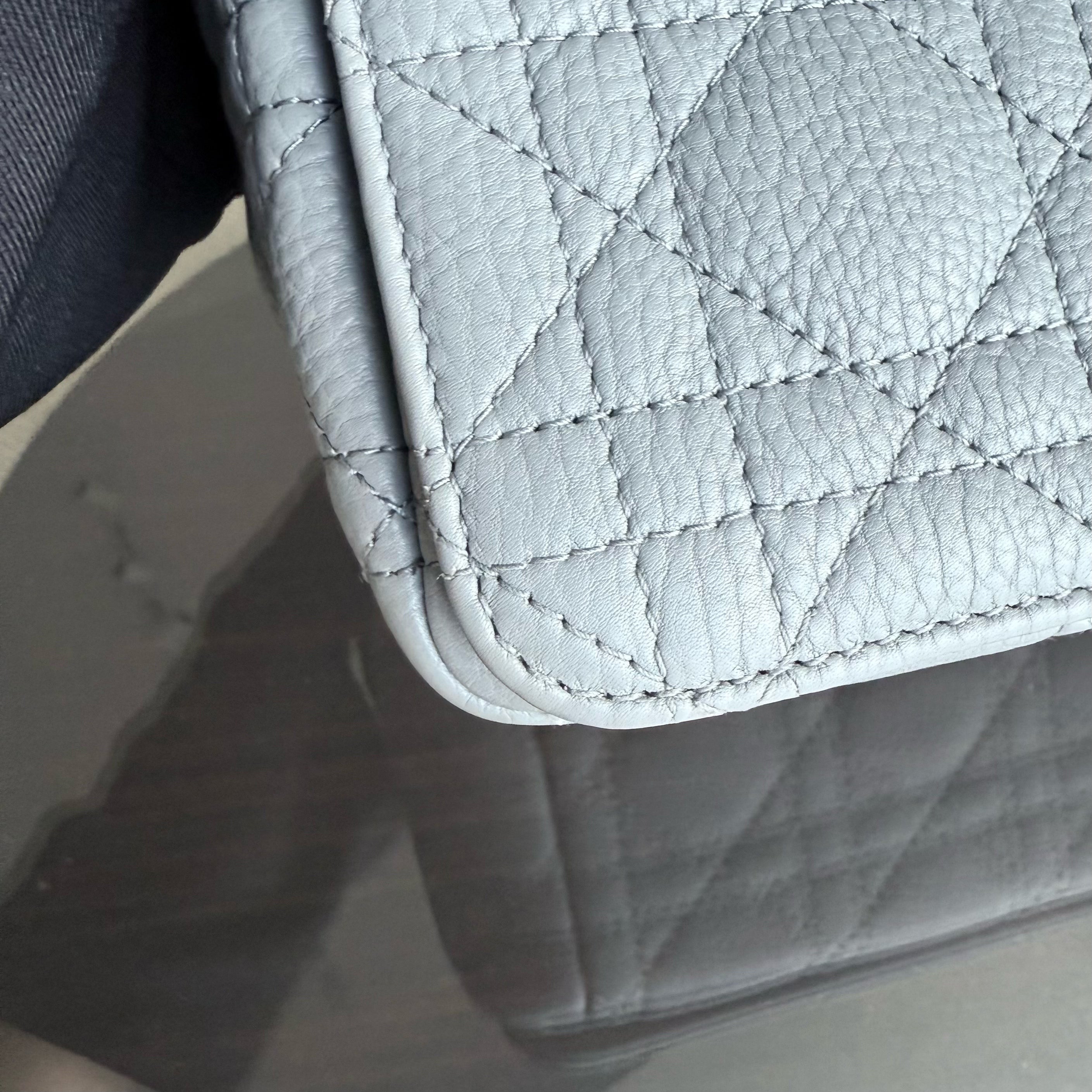 Dior Caro Medium - Cannage Grained Calfskin Grey Gray Gold Hardware