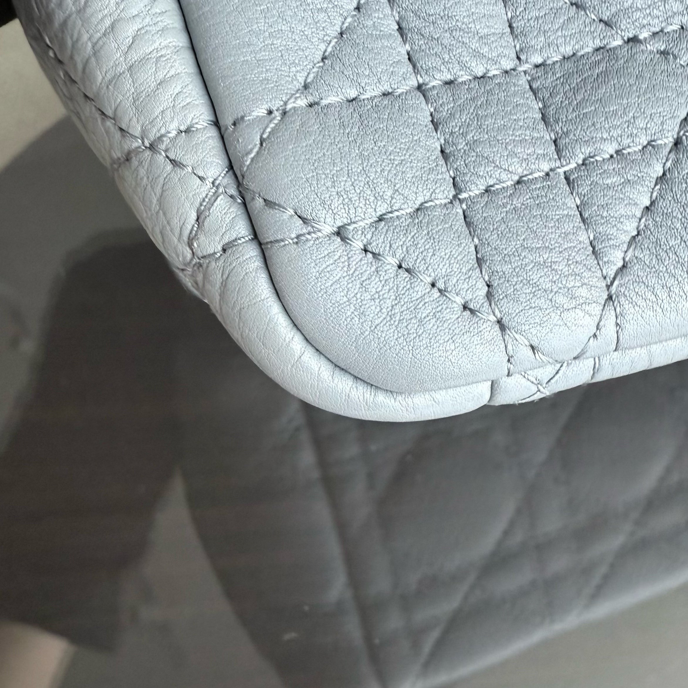 Dior Caro Medium - Cannage Grained Calfskin Grey Gray Gold Hardware