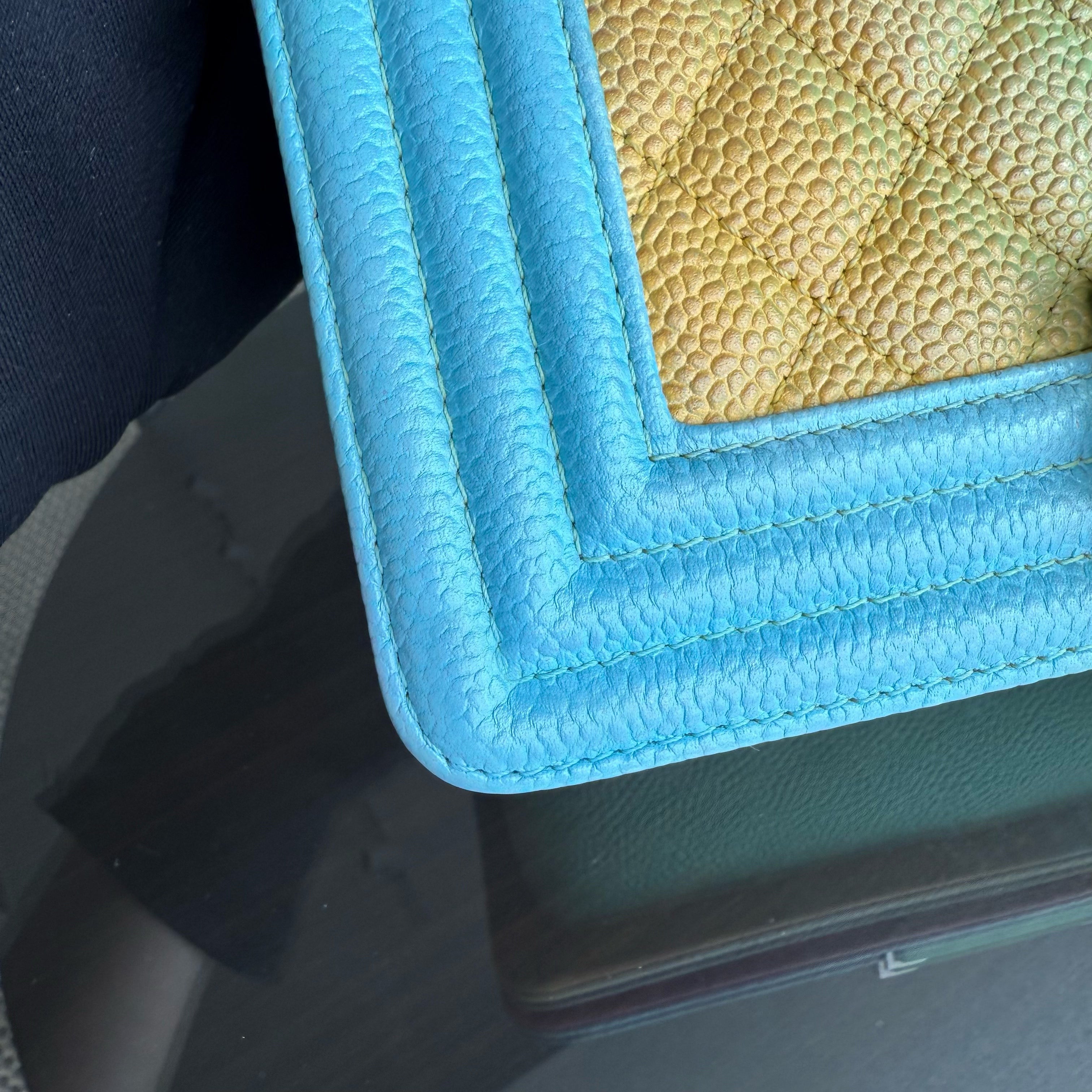 Chanel Boy Small - Caviar Quilted Grained Calfskin Rainbow Limited Edition Silver Hardware Series 23