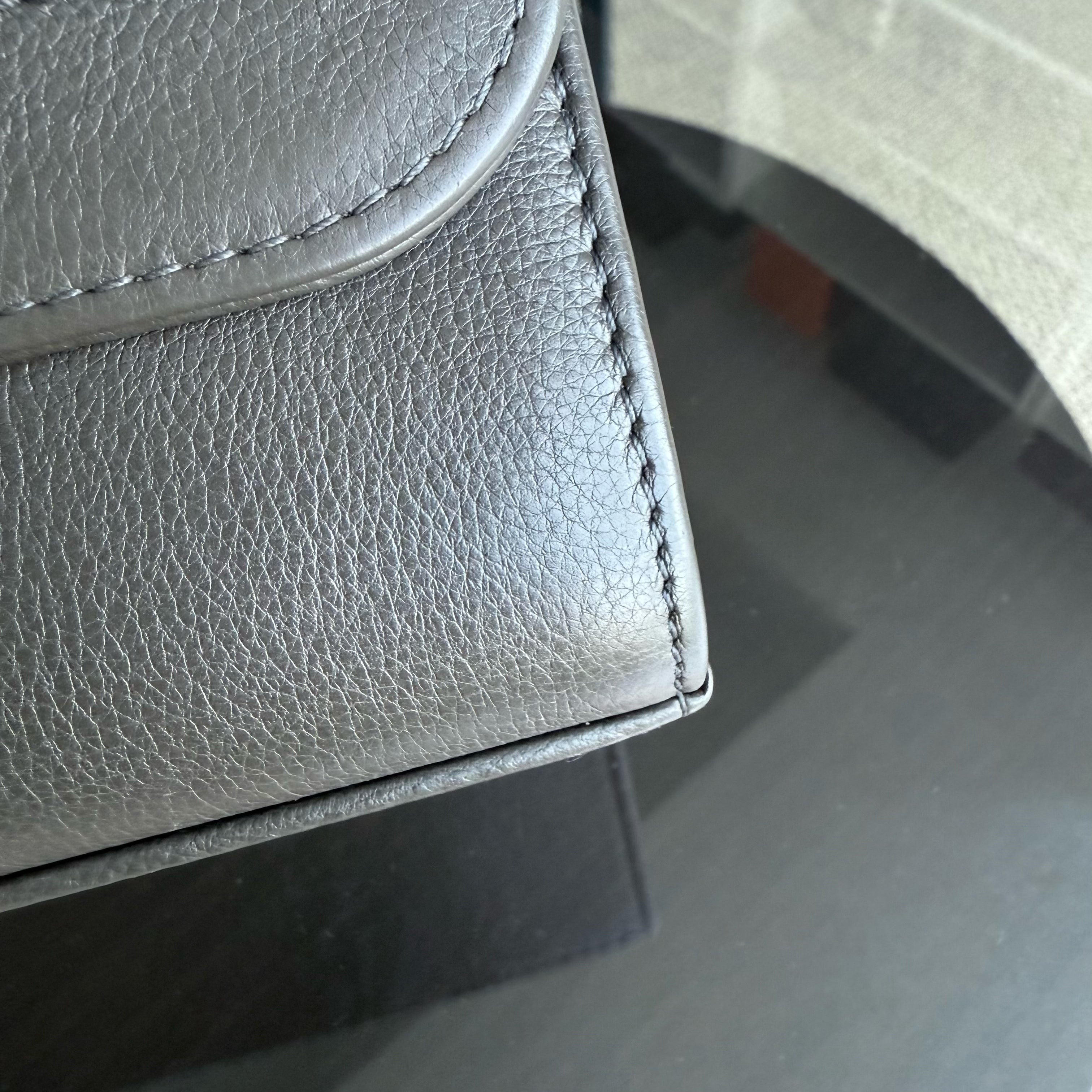 Chanel Label Click Medium - 25CM Quilted Calfskin Dark Olive Green Gold Hardware Series 23