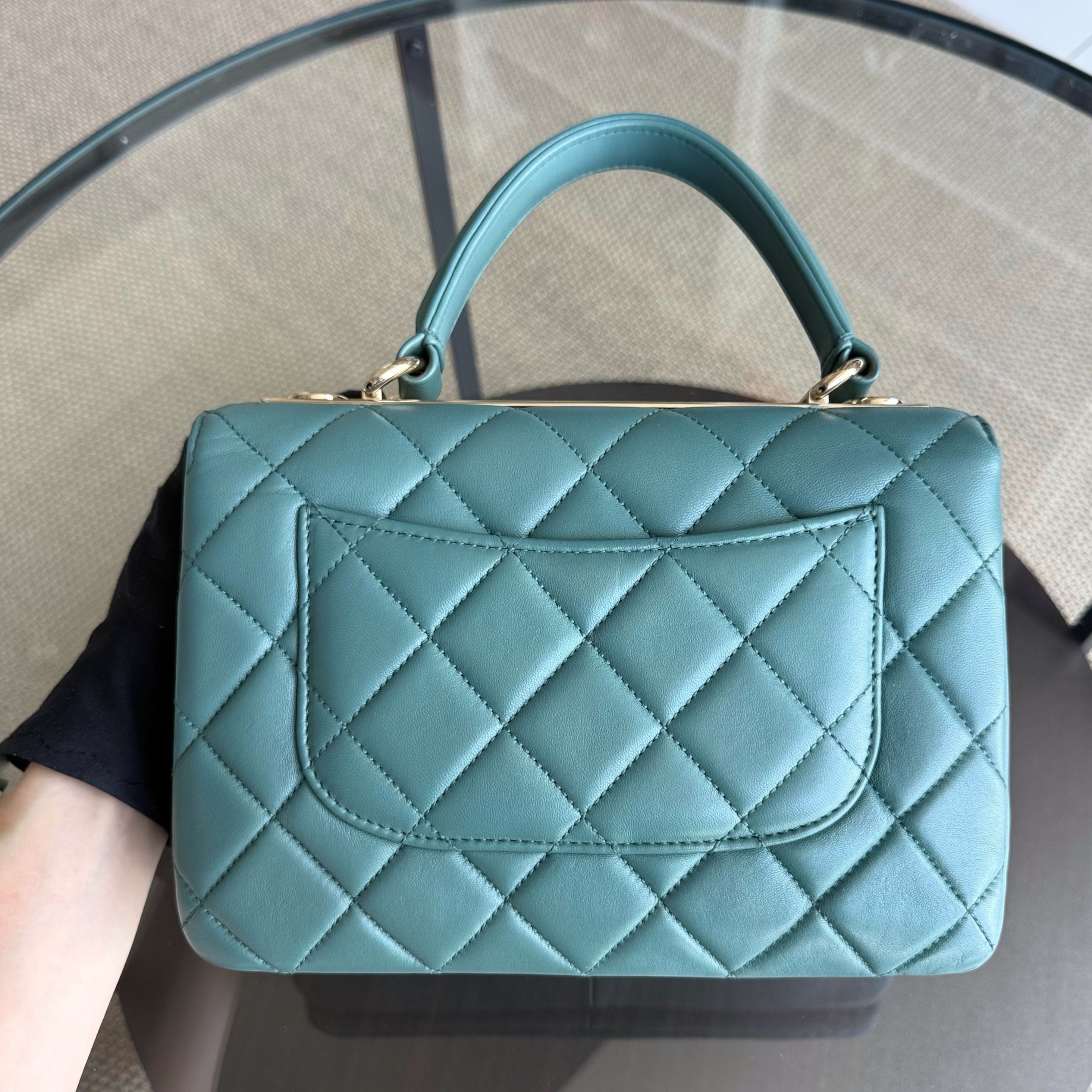 Chanel Trendy CC Small - Quilted Lambskin Green Gold Hardware Series 26