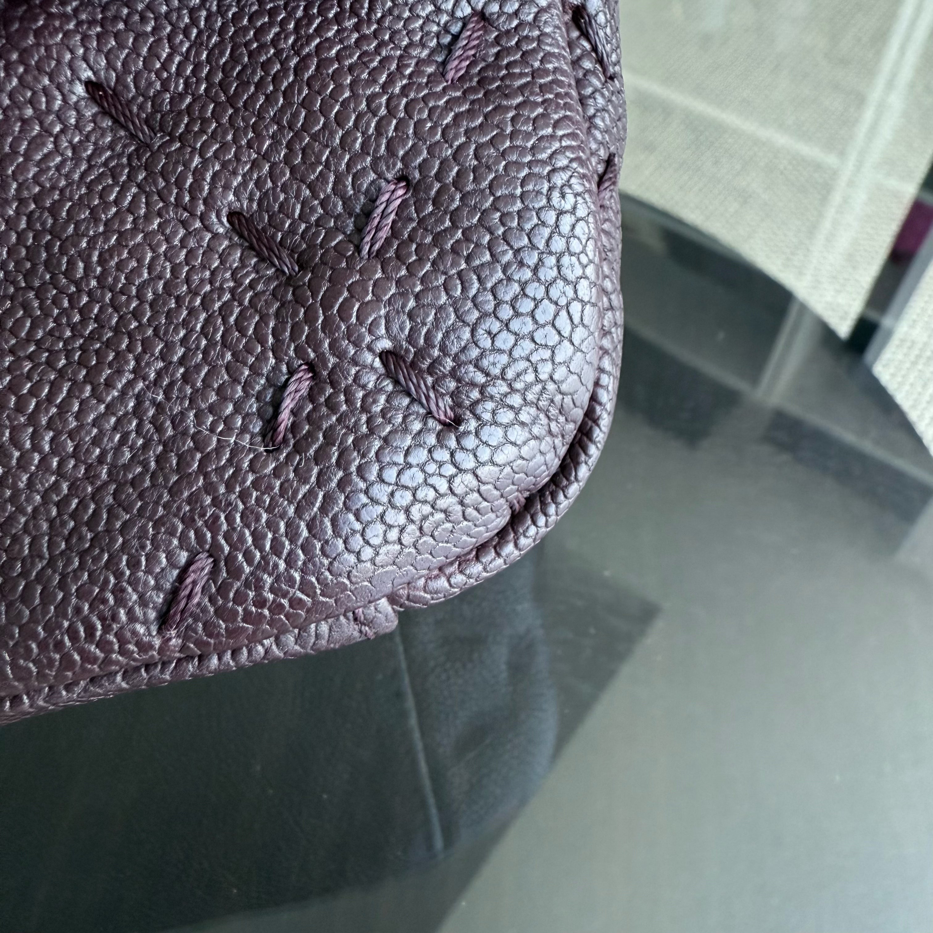 Chanel Seasonal Flap Wild Stitches - Caviar Quilted Grained Calfskin Dark Brown Gold Hardware Series 15