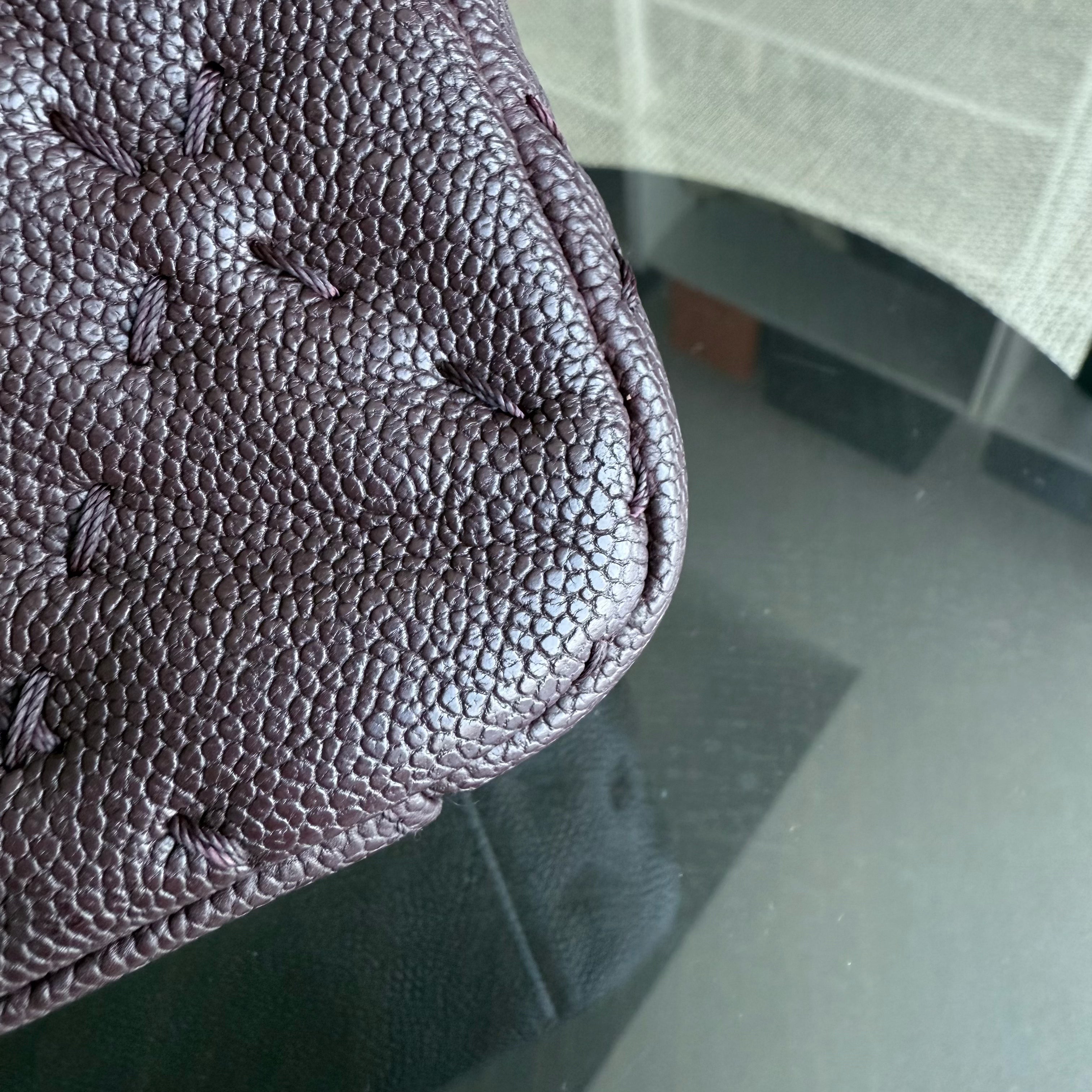 Chanel Seasonal Flap Wild Stitches - Caviar Quilted Grained Calfskin Dark Brown Gold Hardware Series 15