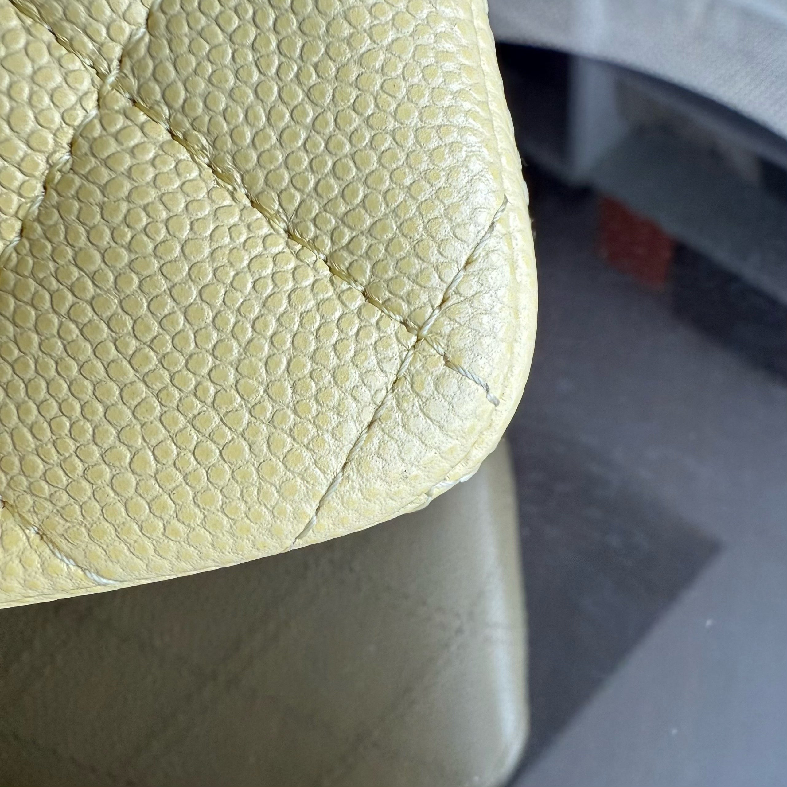 Chanel Classic Flap Small - Caviar 23CM Quilted Grained Calfskin Yellow Silver Hardware Series 30