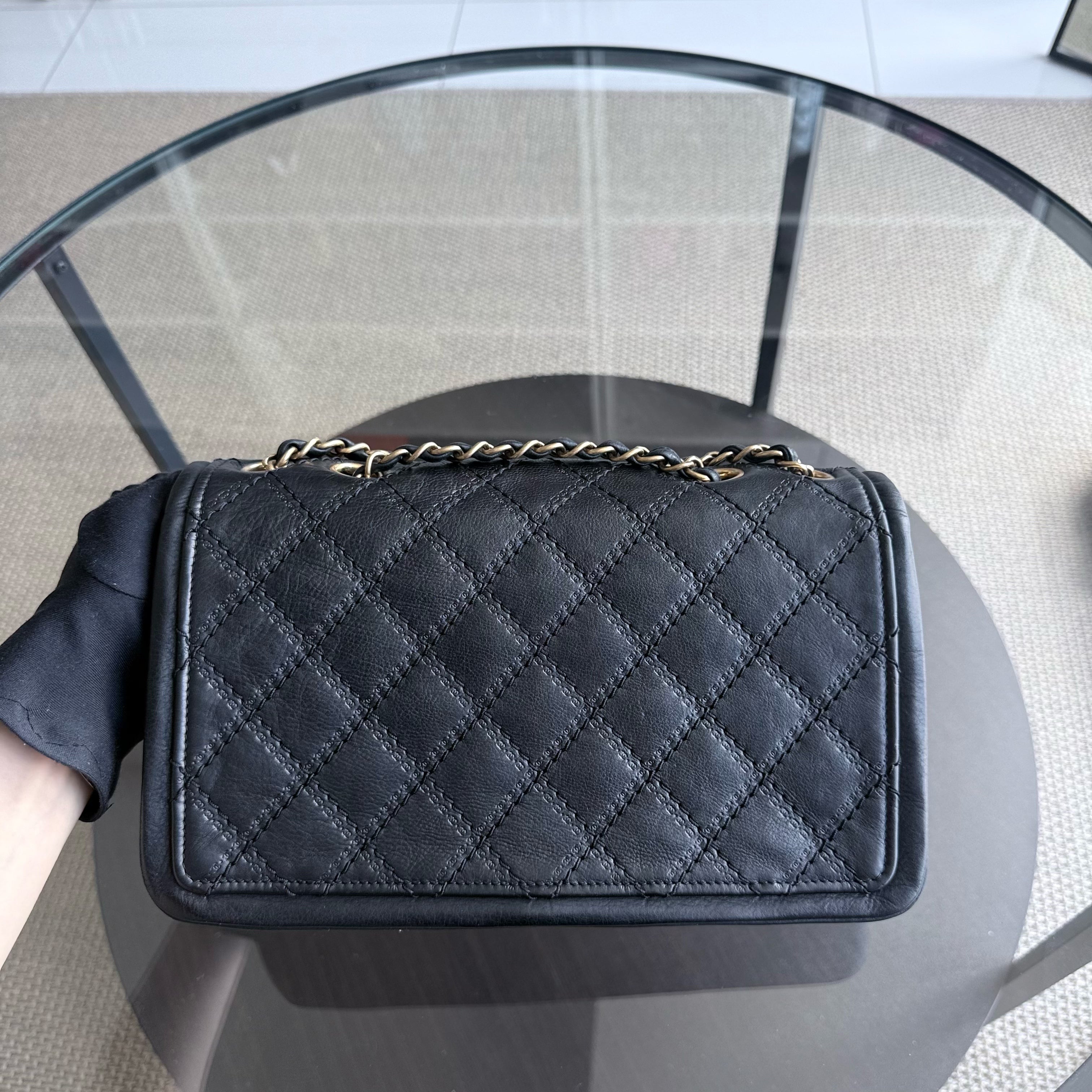Chanel Wild Stitches Seasonal Flap - Calfskin Quilted Black Gold Hardware Series 19