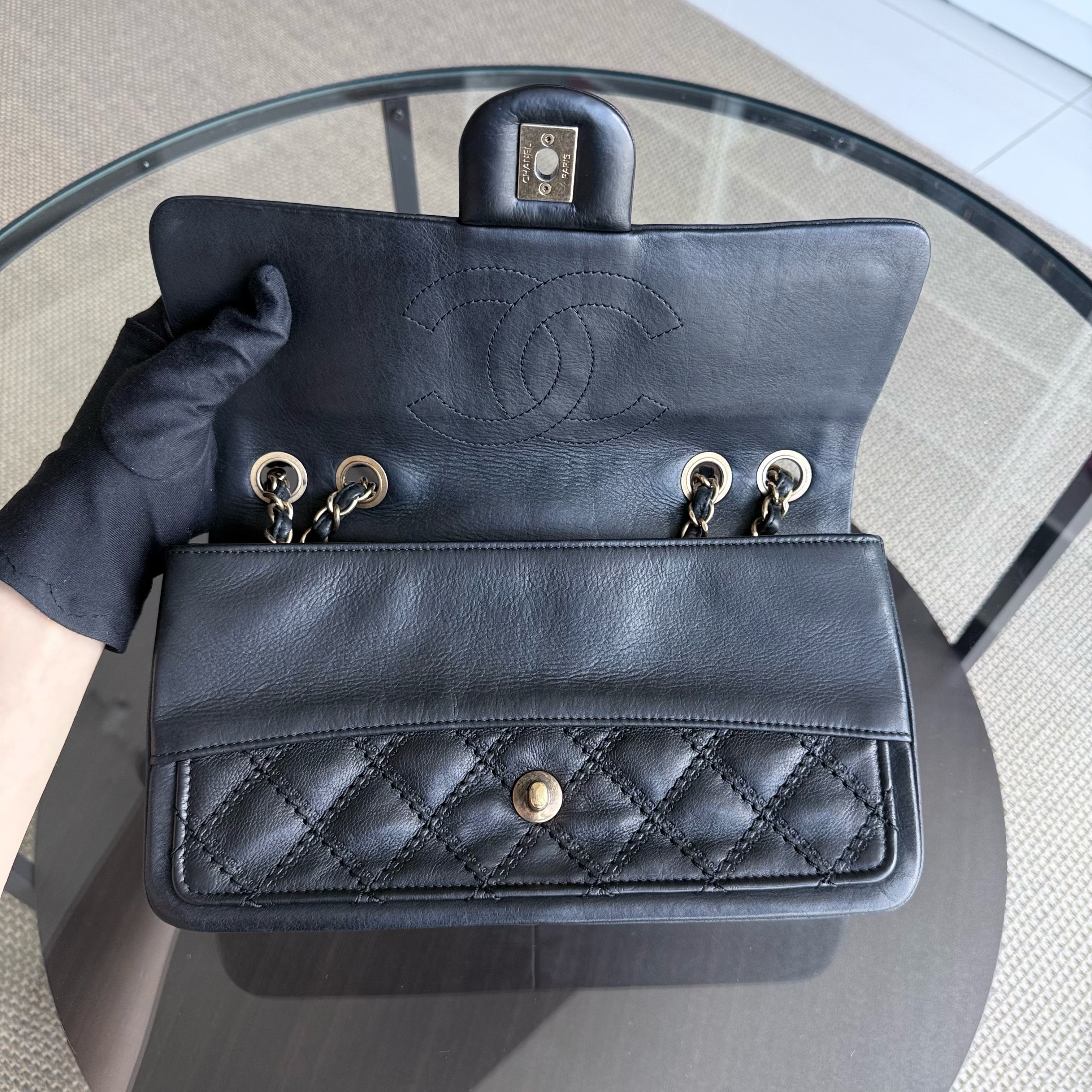 Chanel Wild Stitches Seasonal Flap - Calfskin Quilted Black Gold Hardware Series 19