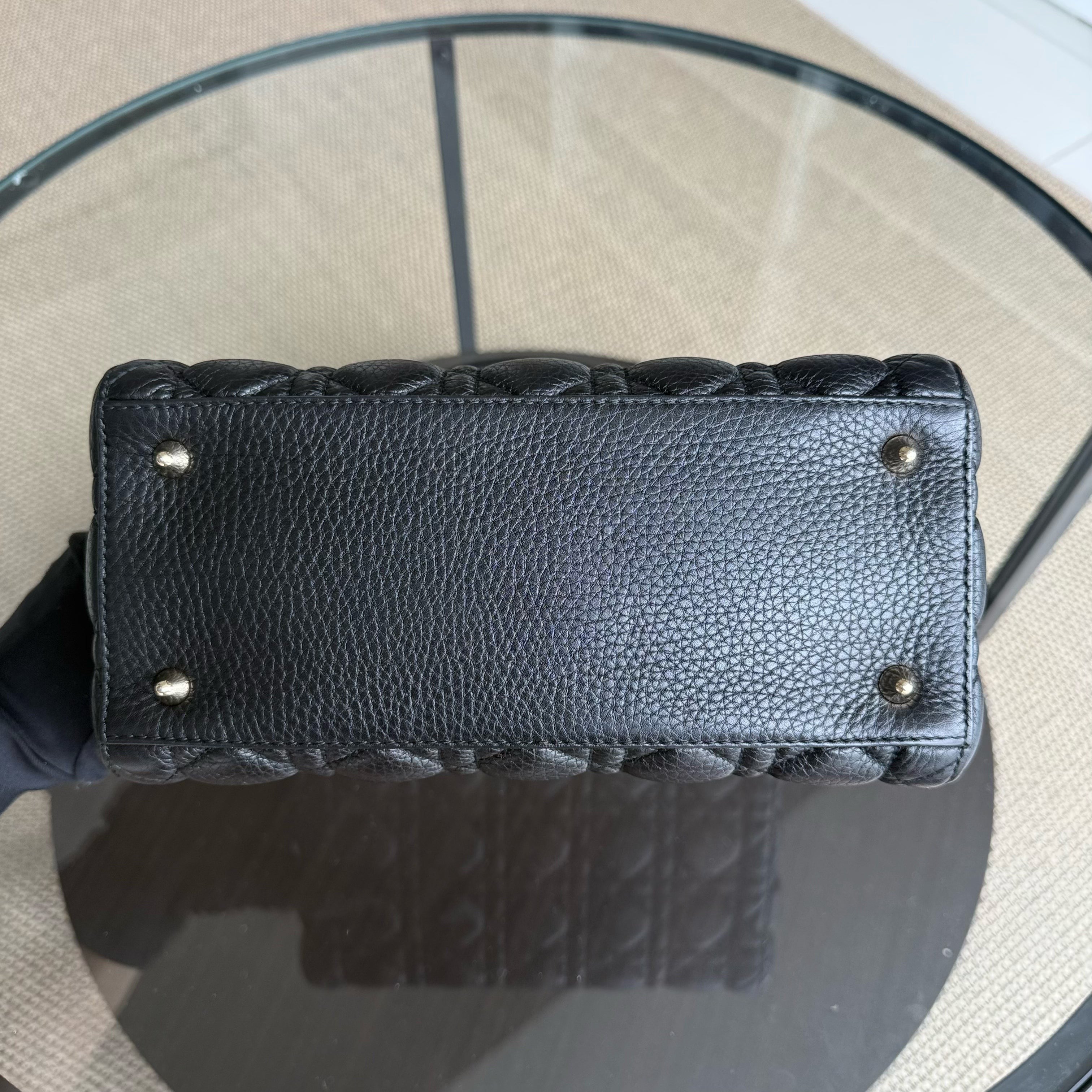Dior Lady Medium Flap - Cannage Caviar Black Gold Hardware