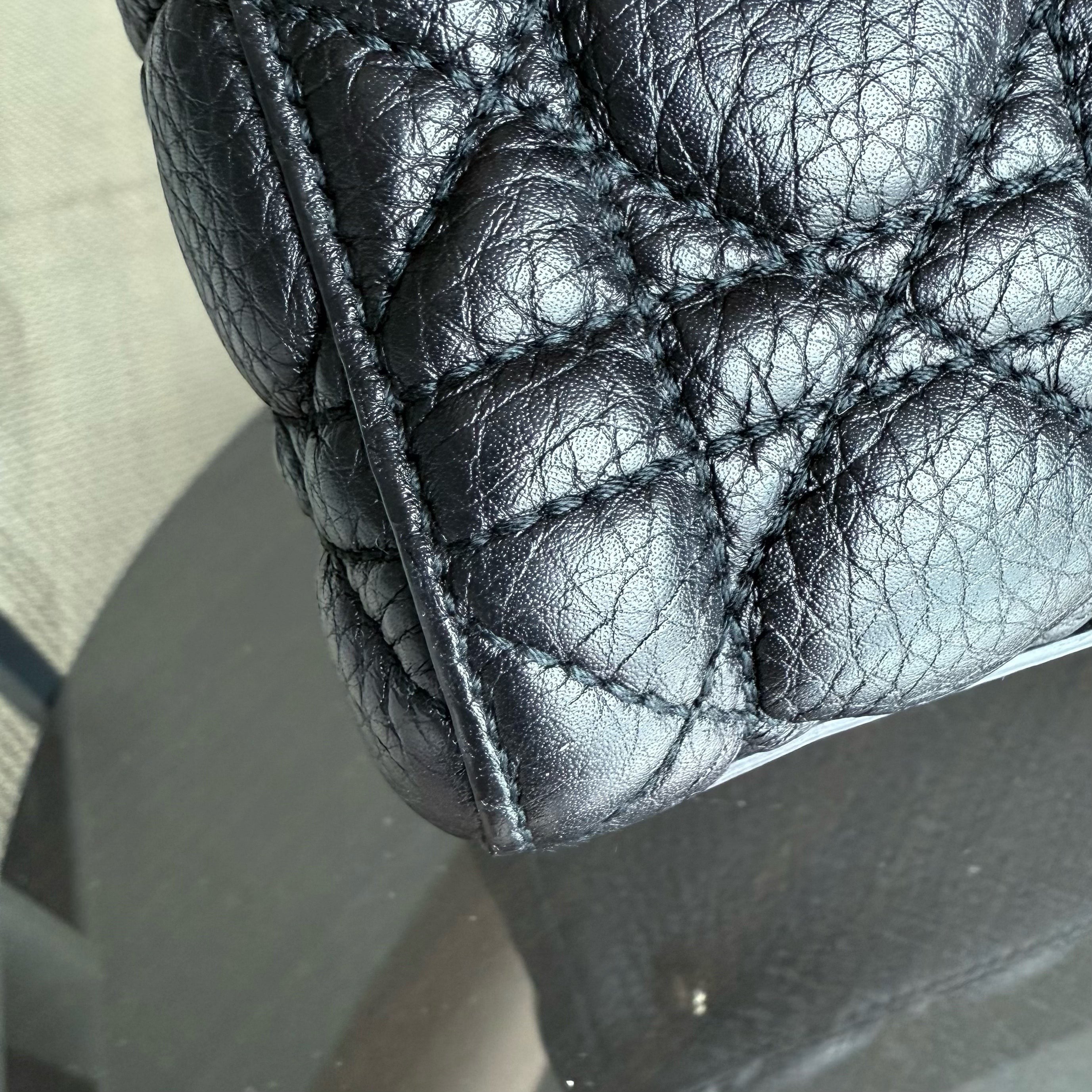 Dior Lady Medium Flap - Cannage Caviar Black Gold Hardware