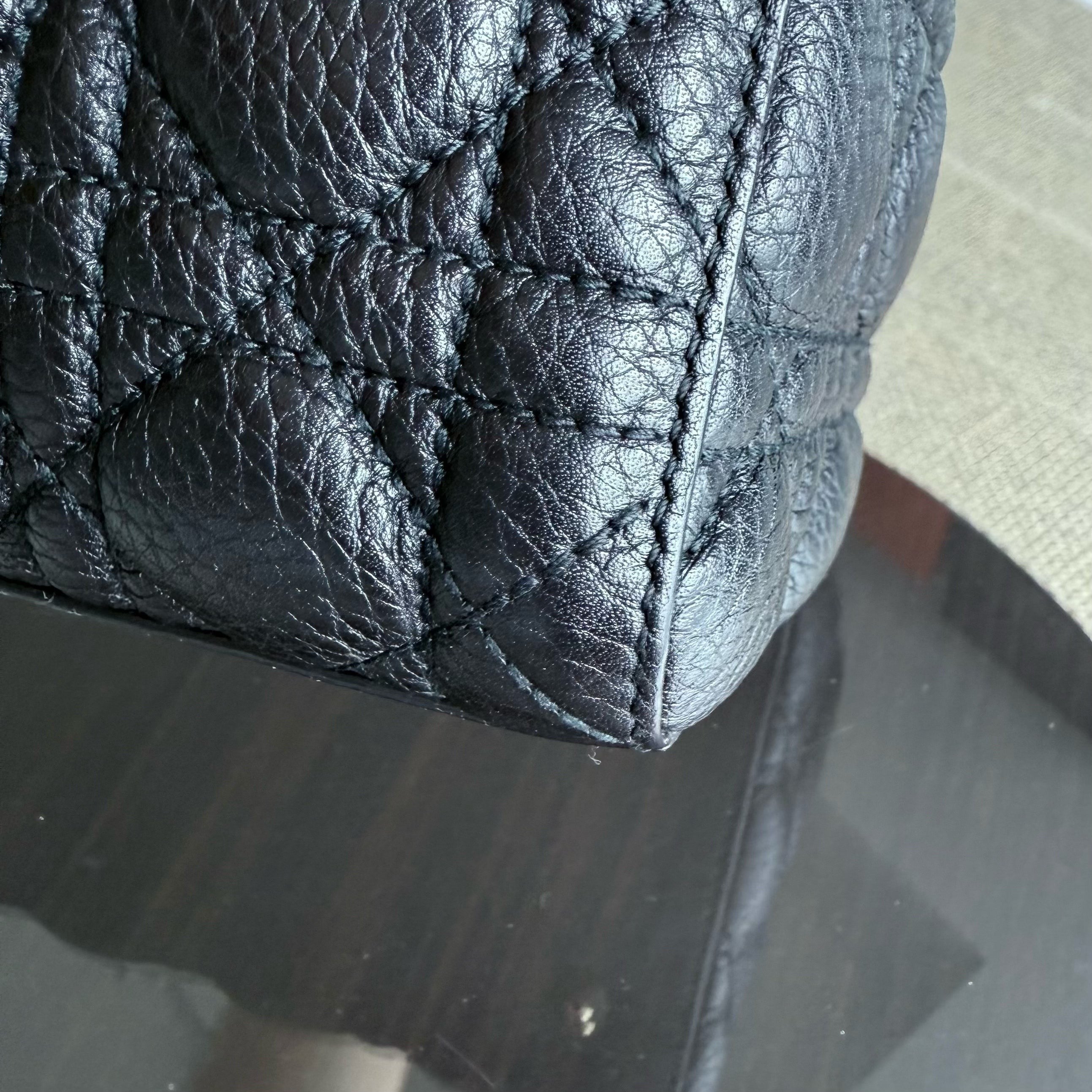Dior Lady Medium Flap - Cannage Caviar Black Gold Hardware