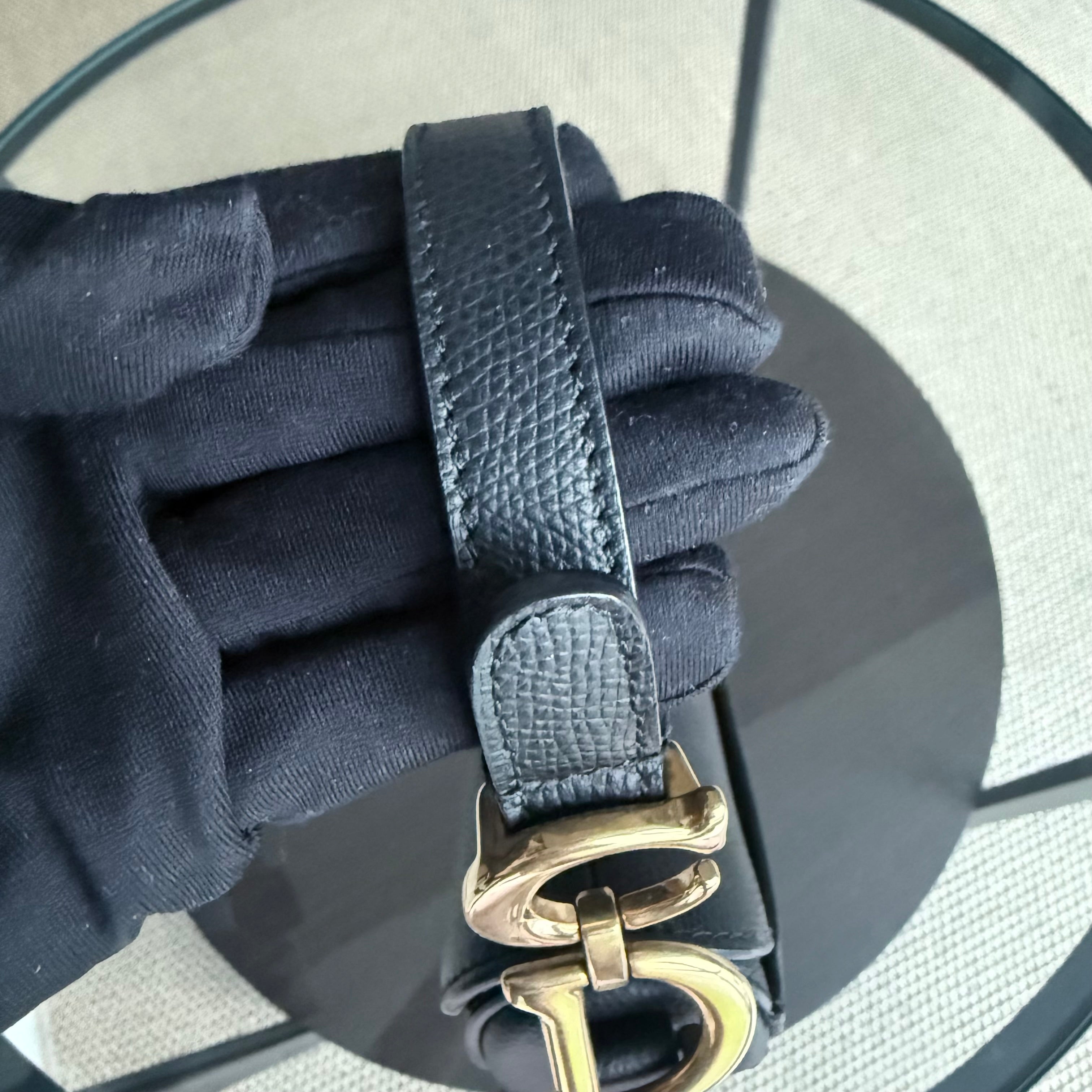 *With Strap, Caviar* Dior Saddle Small 21CM Caviar Black GHW