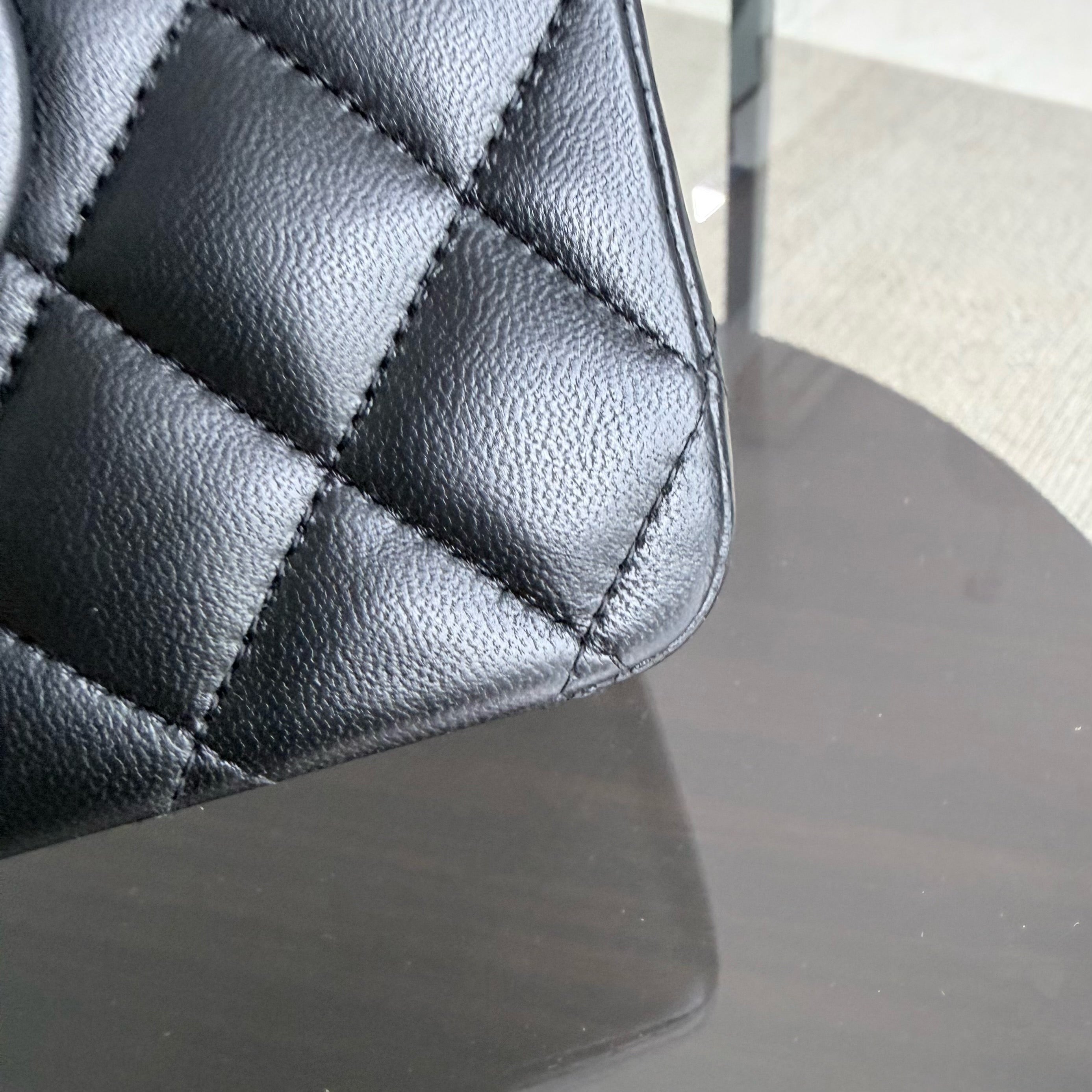 Chanel Classic Flap Medium - 25CM Quilted Lambskin Black Silver Hardware Series 16