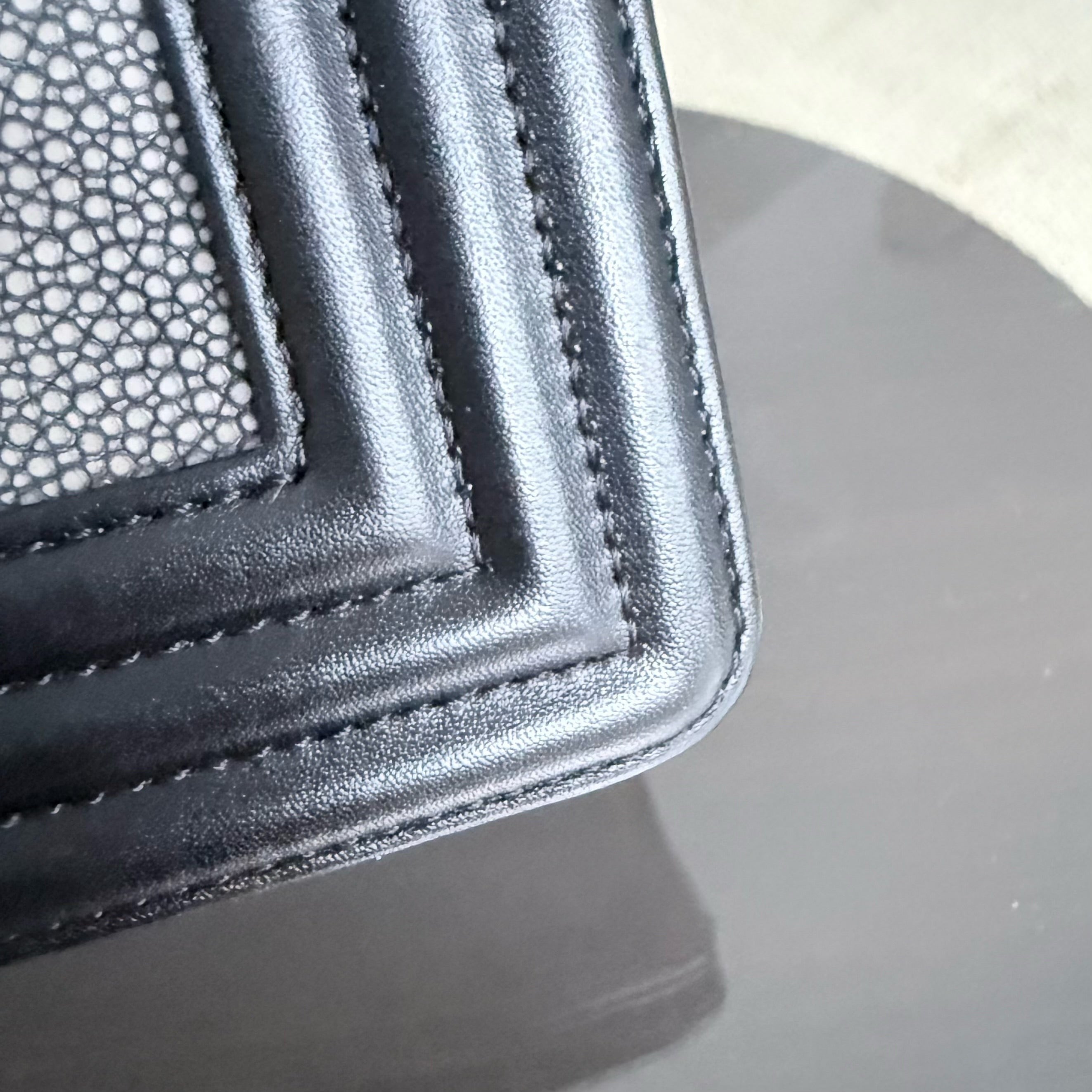 Chanel Boy Small - 20CM Stingray Black Gold Hardware Series 27