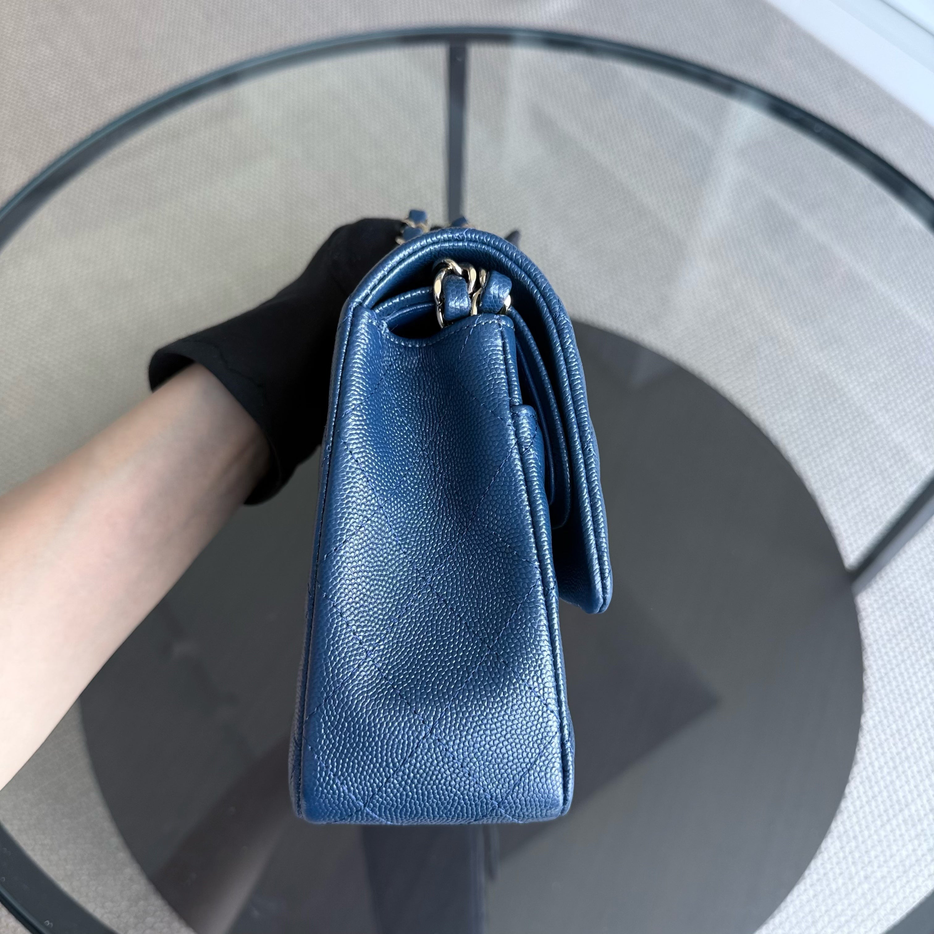 Chanel Classic Flap Medium - Caviar 25CM Quilted Dark Blue Gold Hardware Series 26
