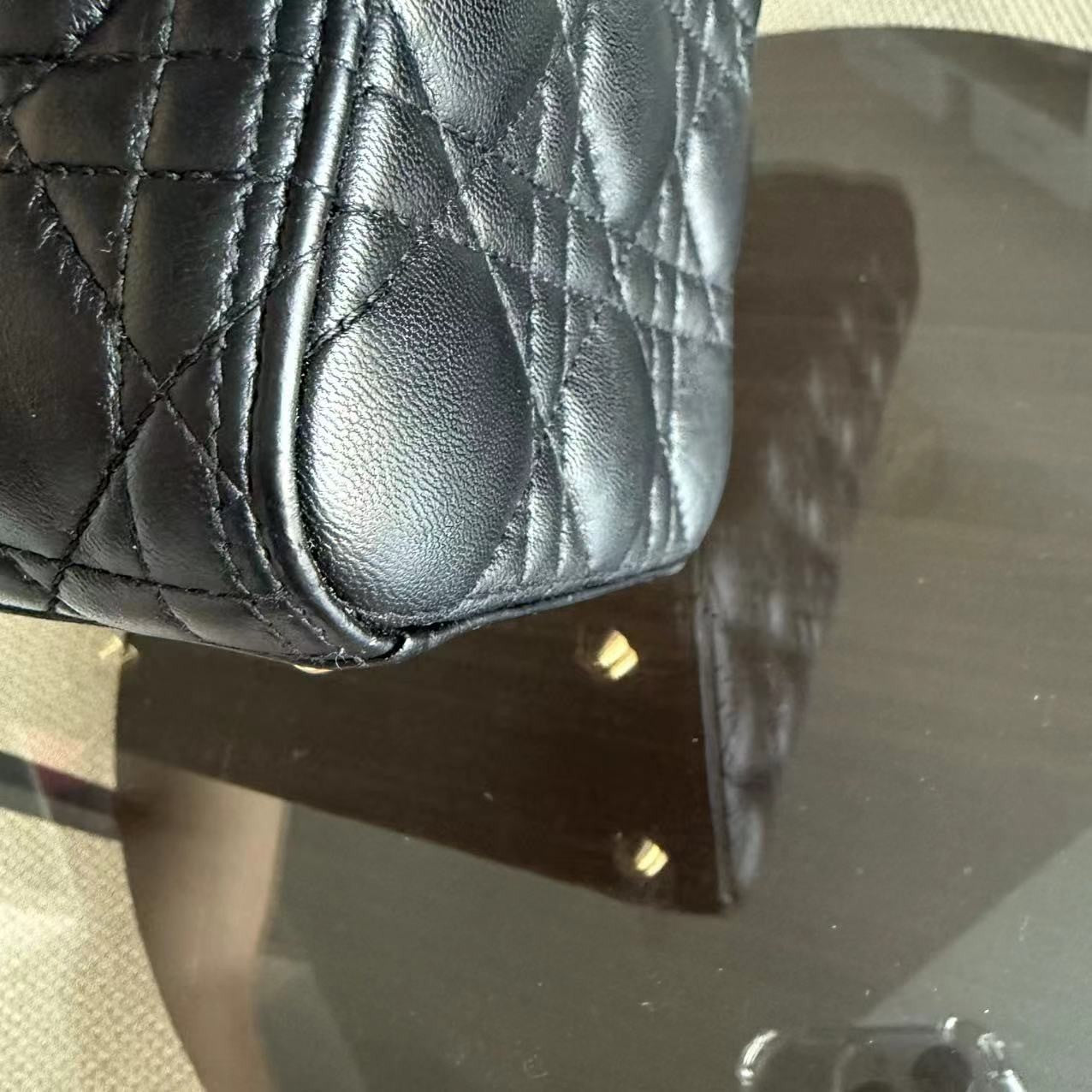 Dior Lady Large - Cannage Lambskin Black Gold Hardware