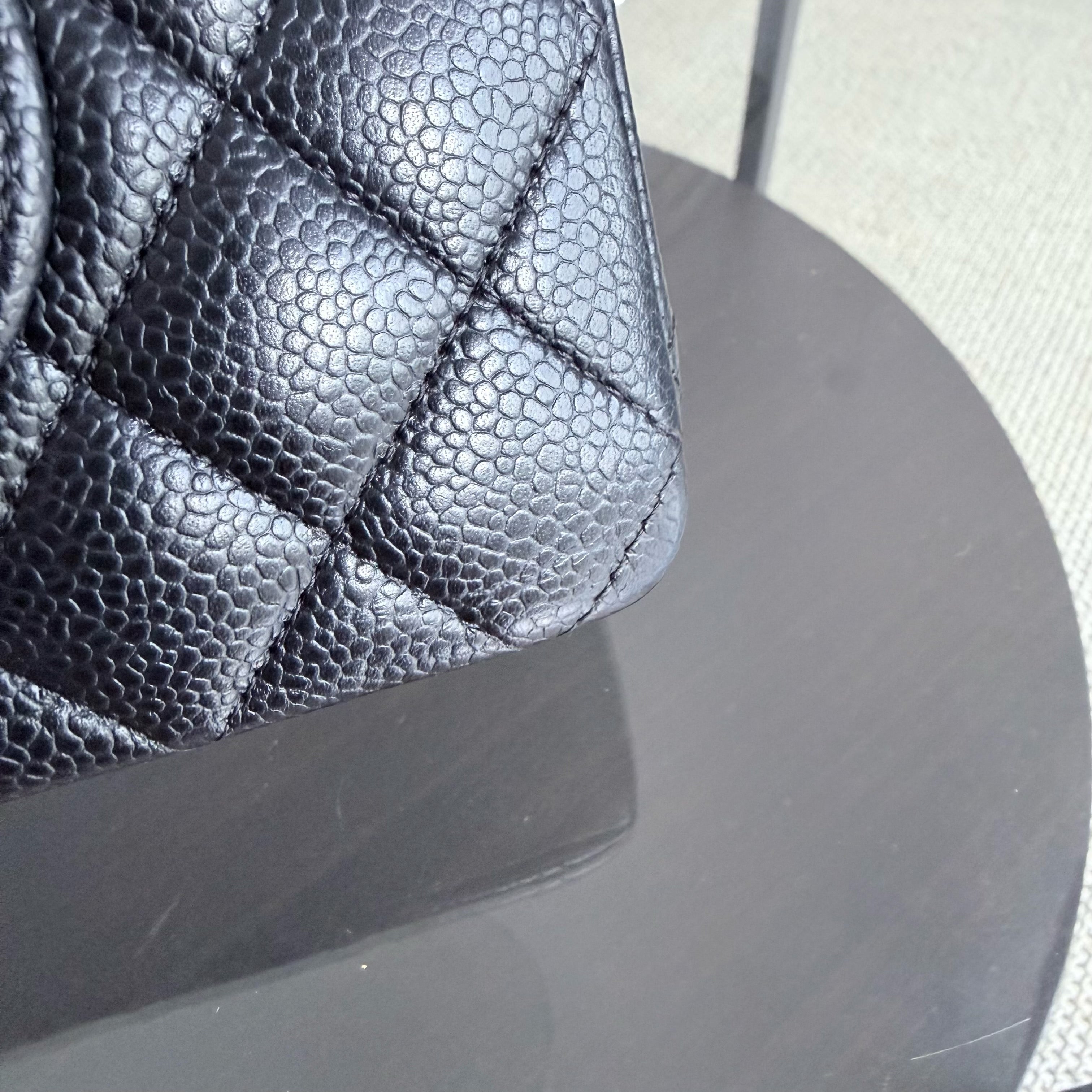 Chanel Classic Flap Medium - Caviar 25CM Quilted Double Flap Black Gold Hardware Series 27