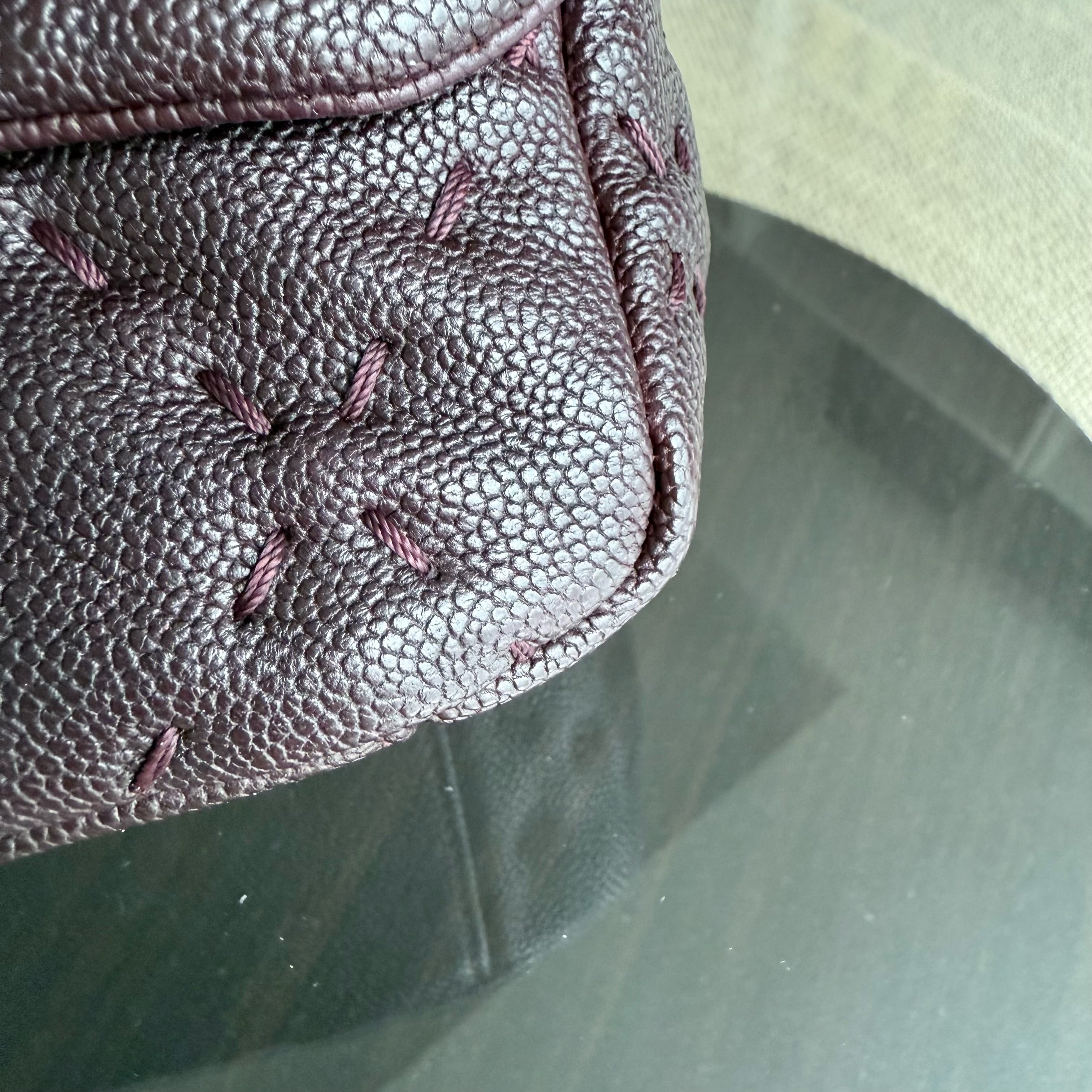 Chanel Seasonal Flap Wild Stitches - Caviar Quilted Grained Calfskin Dark Brown Gold Hardware Series 15