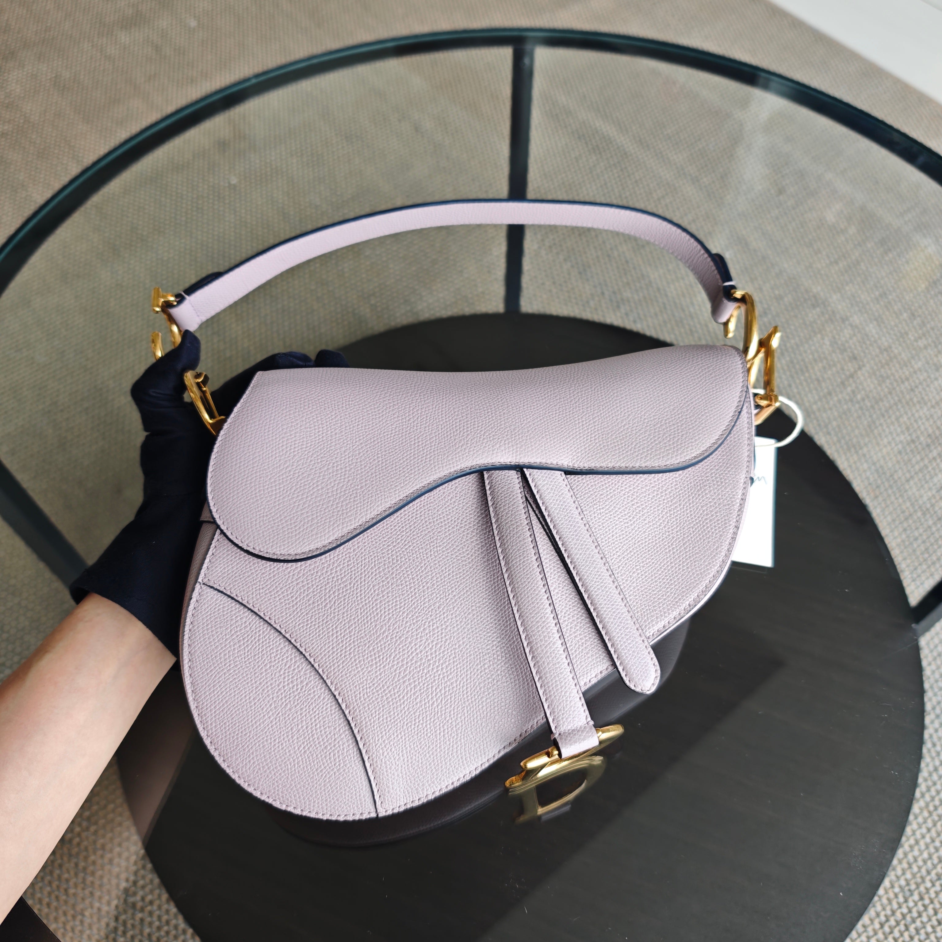Dior Saddle Medium - Caviar Light Pink Gold Hardware