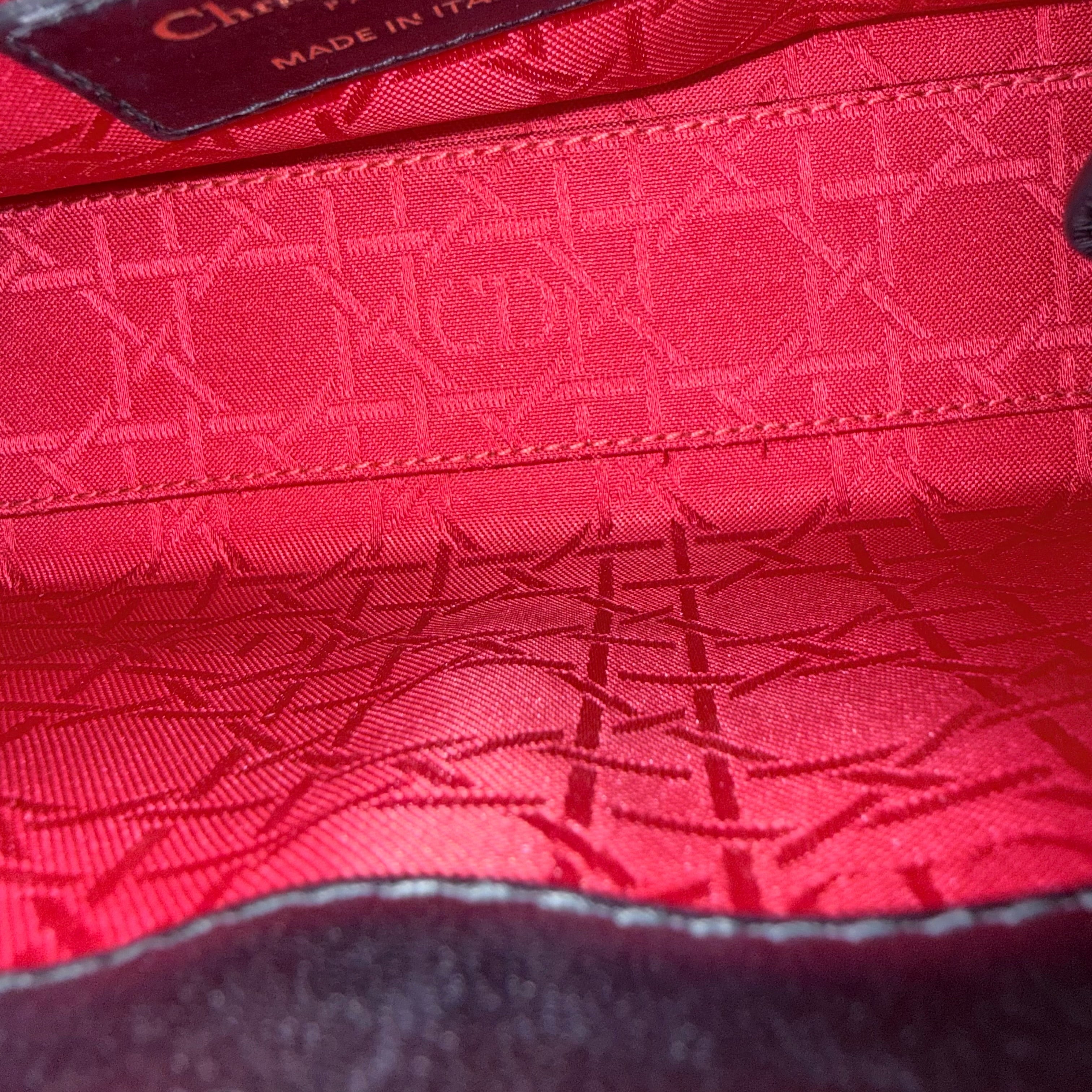 Dior Lady Mini - Cannage Lambskin Black Gold Hardware Chain Strap