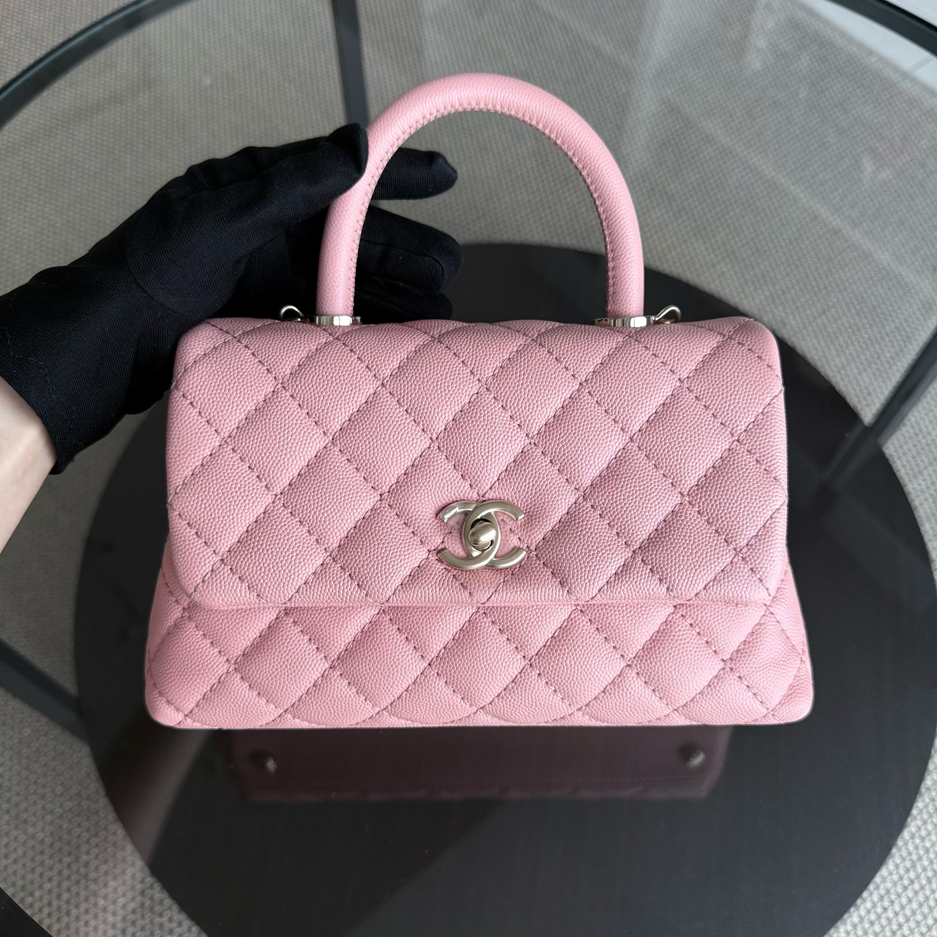 Chanel Coco Handle Small - Caviar Quilted Pink Gold Hardware Series 27