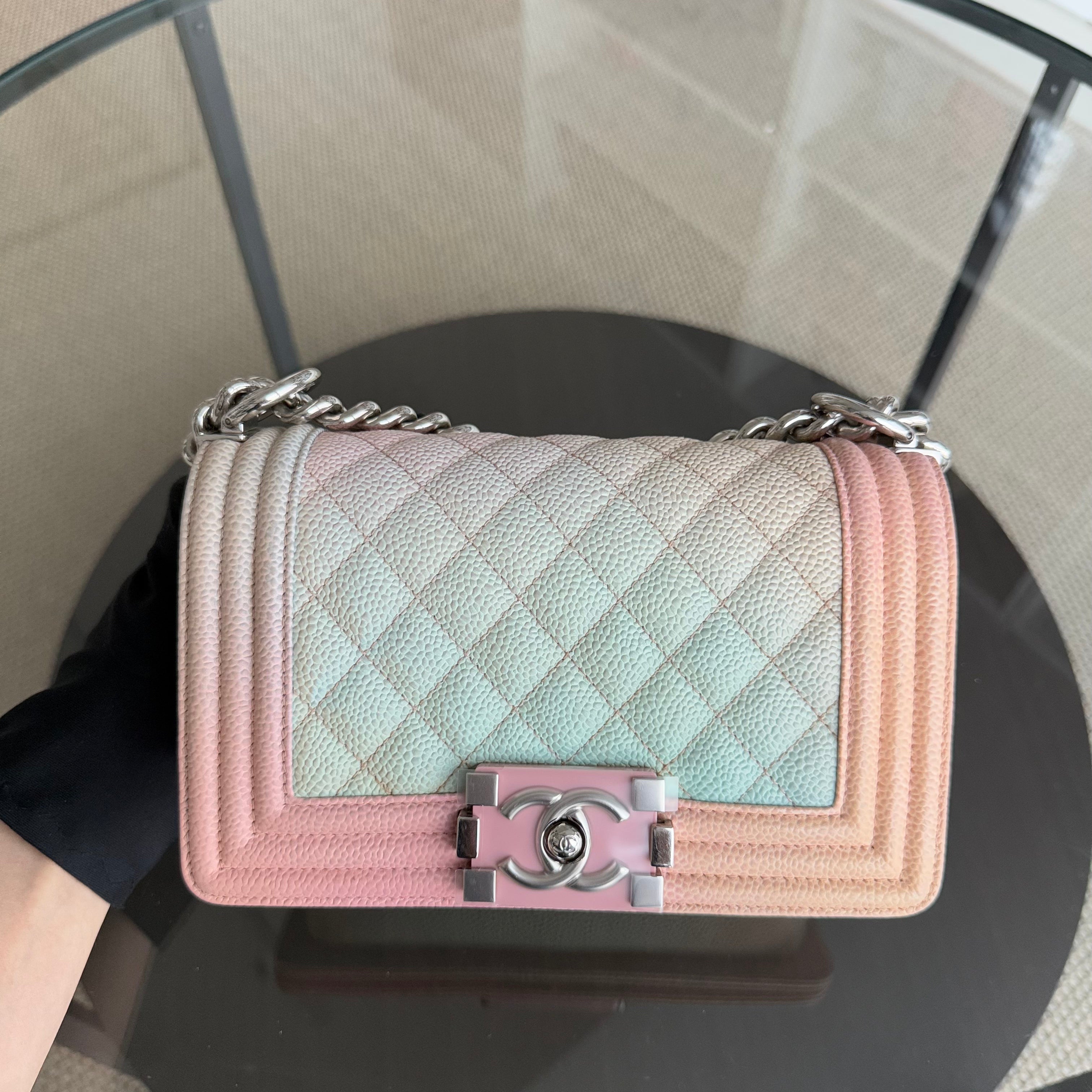 Chanel Boy Small - Rainbow Caviar Quilted Silver Hardware Series 25