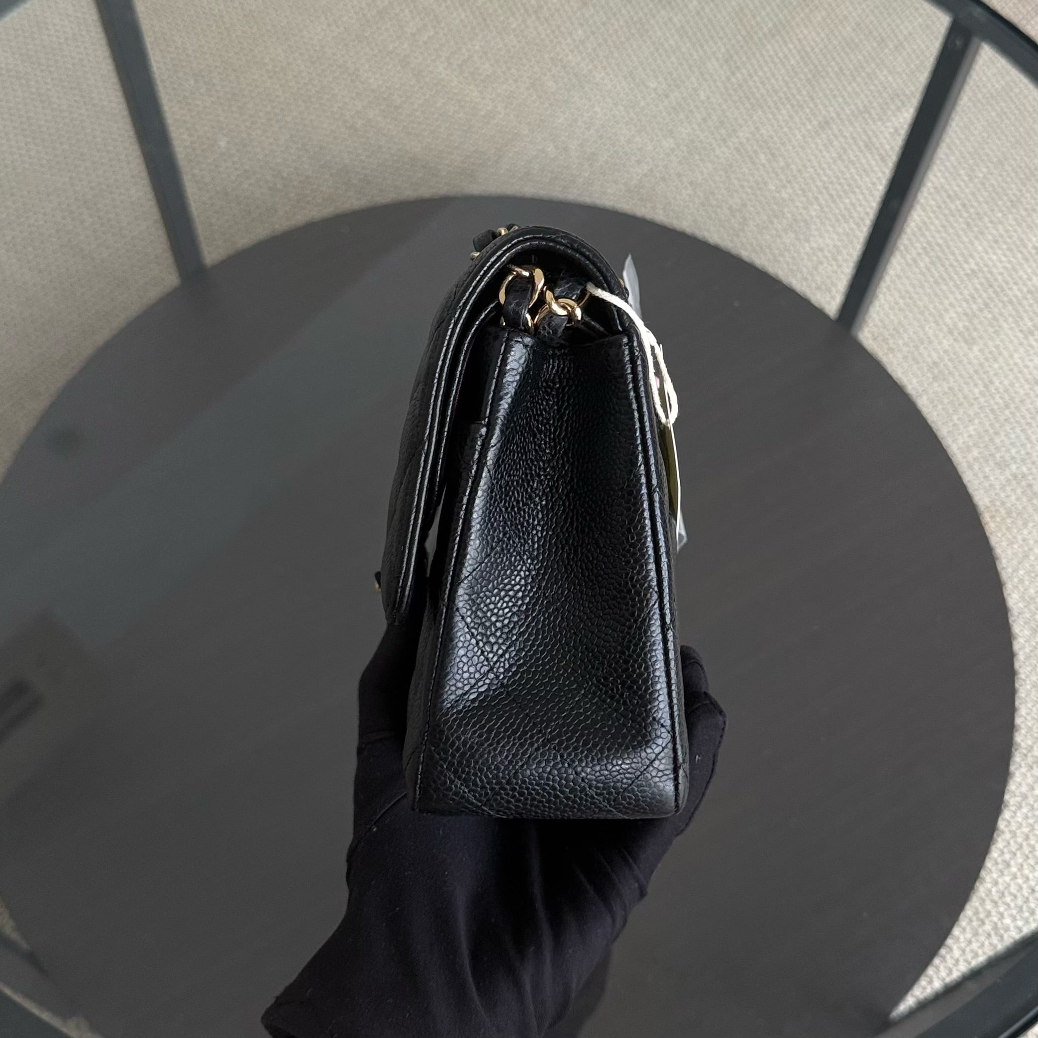 Chanel Classic Flap Medium - Caviar 25CM Quilted Double Flap Black Gold Hardware Series 27