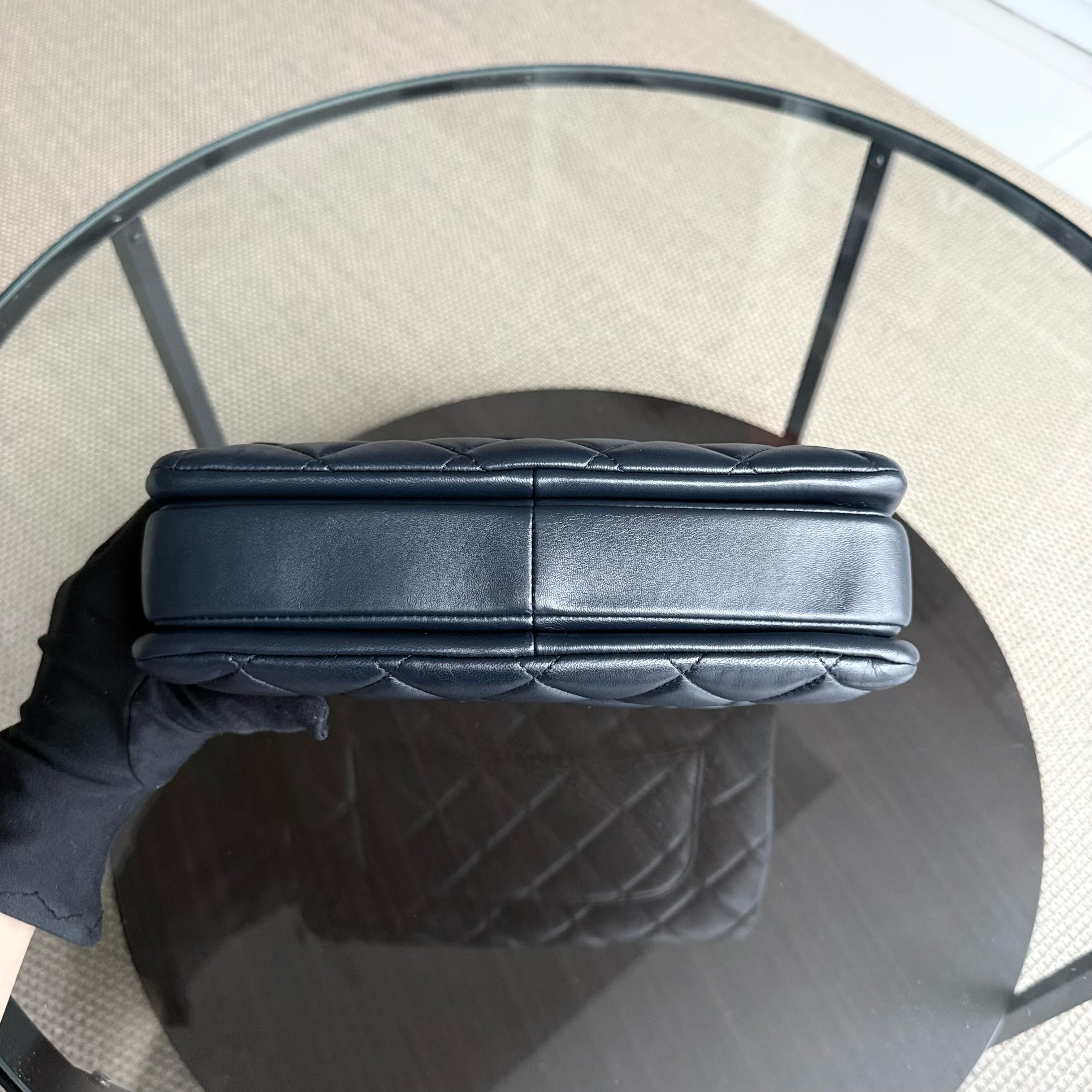 Chanel Trendy CC Small - Quilted Lambskin Dark Navy Blue Silver Hardware Series 21