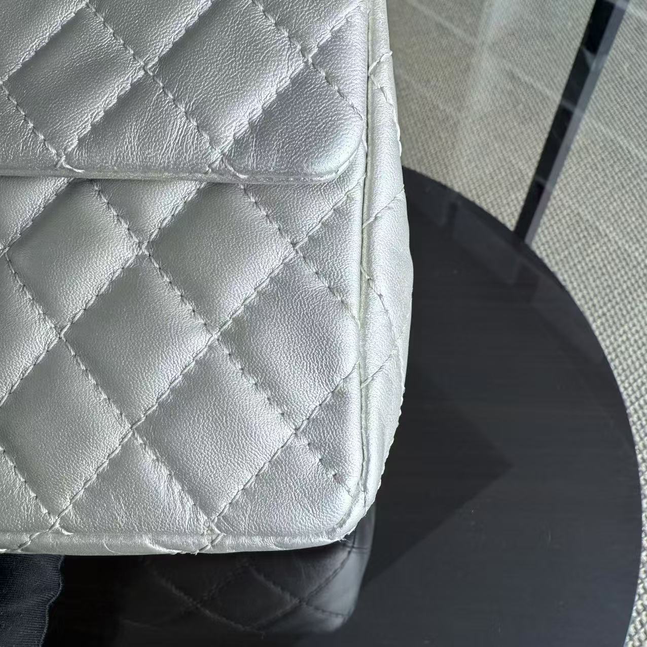 Chanel 2.55 Flap - Metallic Silver Quilted Lambskin Reissue Ruthenium Silver Hardware Series 12