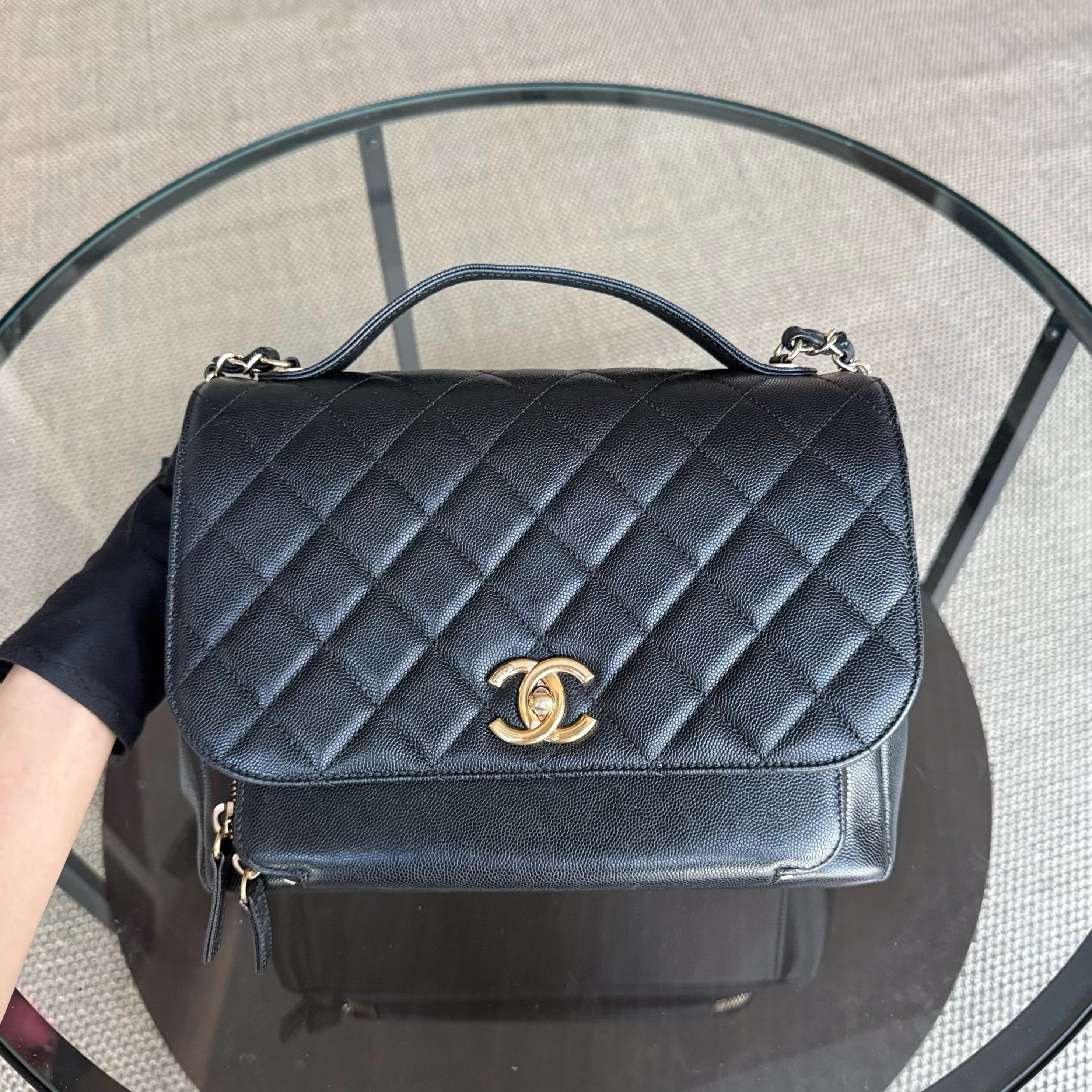 Chanel Business Affinity Large - 27CM Caviar Quilted Black Gold Hardware Series 23