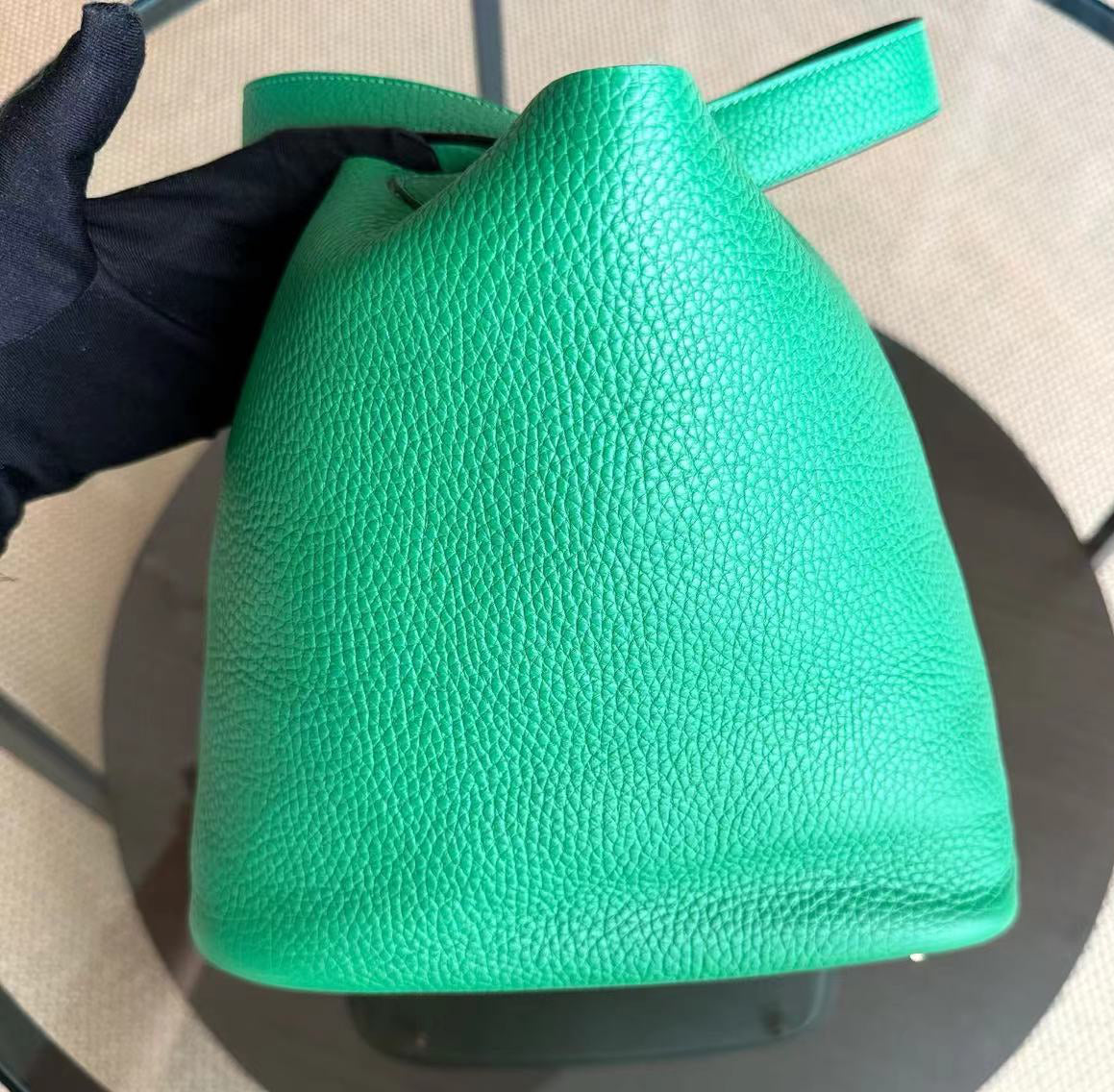 Hermes Picotin 22 - Bambou Vert Vertigo Clemence Leather Gold Hardware