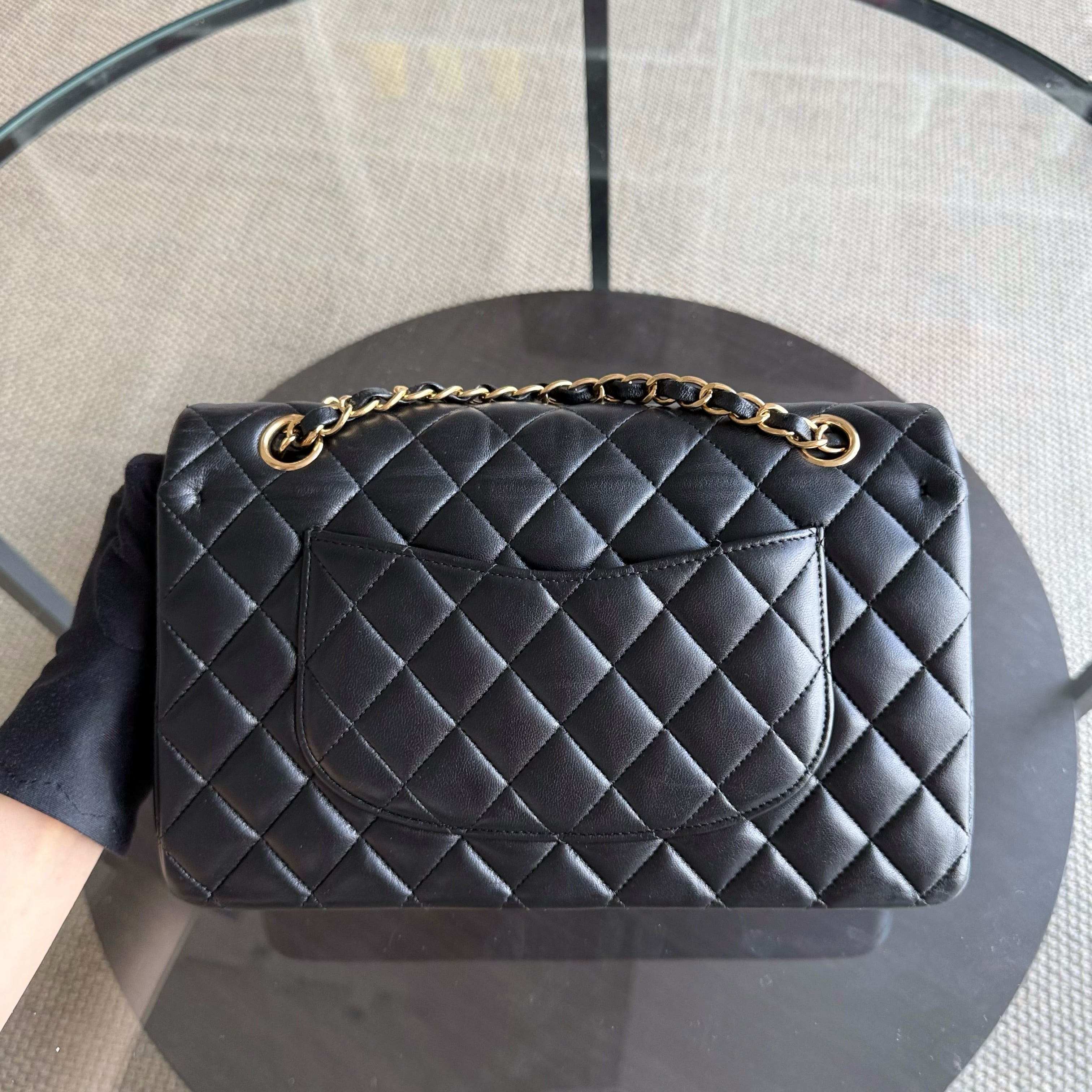 Chanel Classic Flap Medium - 25CM Quilted Lambskin Black Gold Hardware Series 23