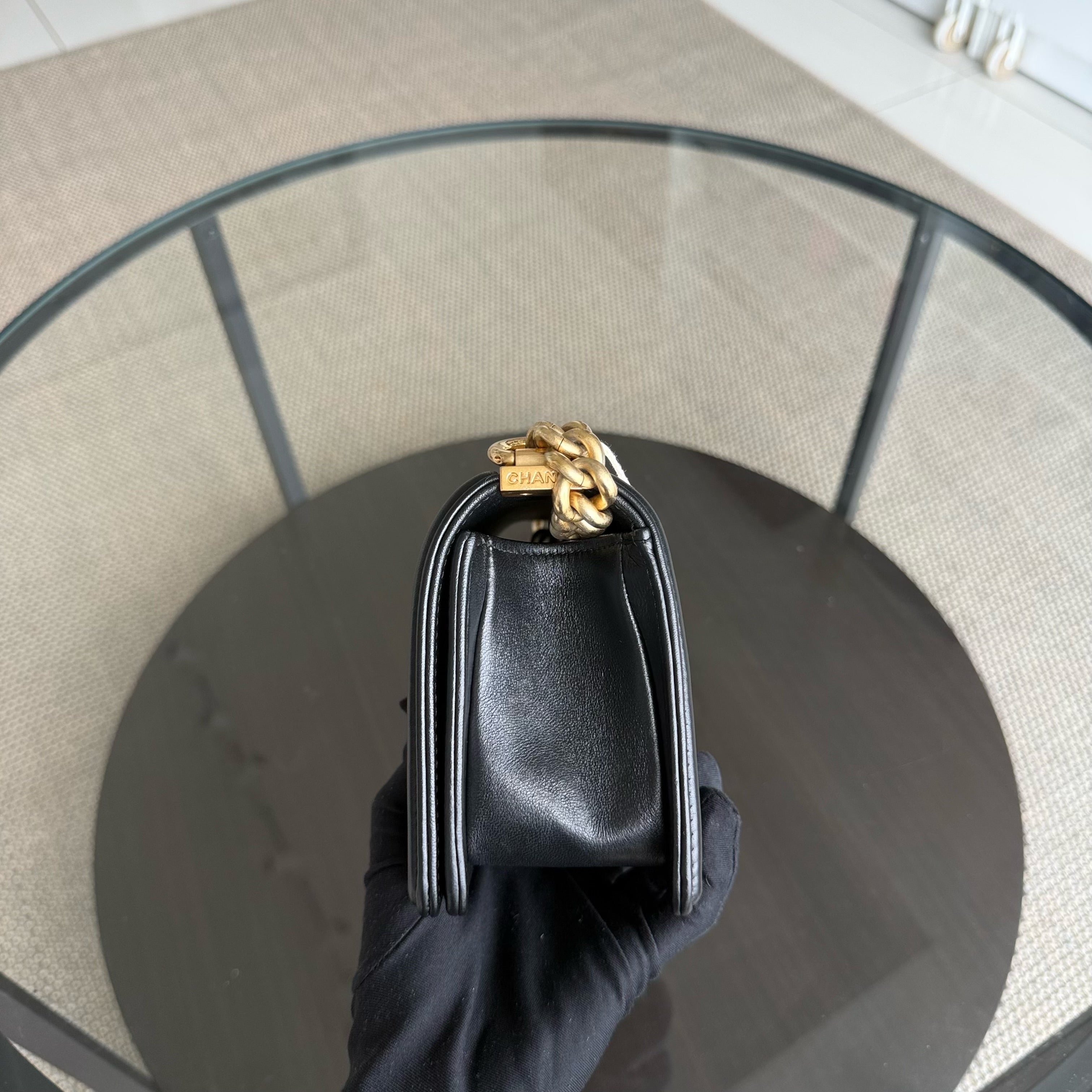 Chanel Boy Small - Quilted Lambskin Black Gold Hardware Series 24