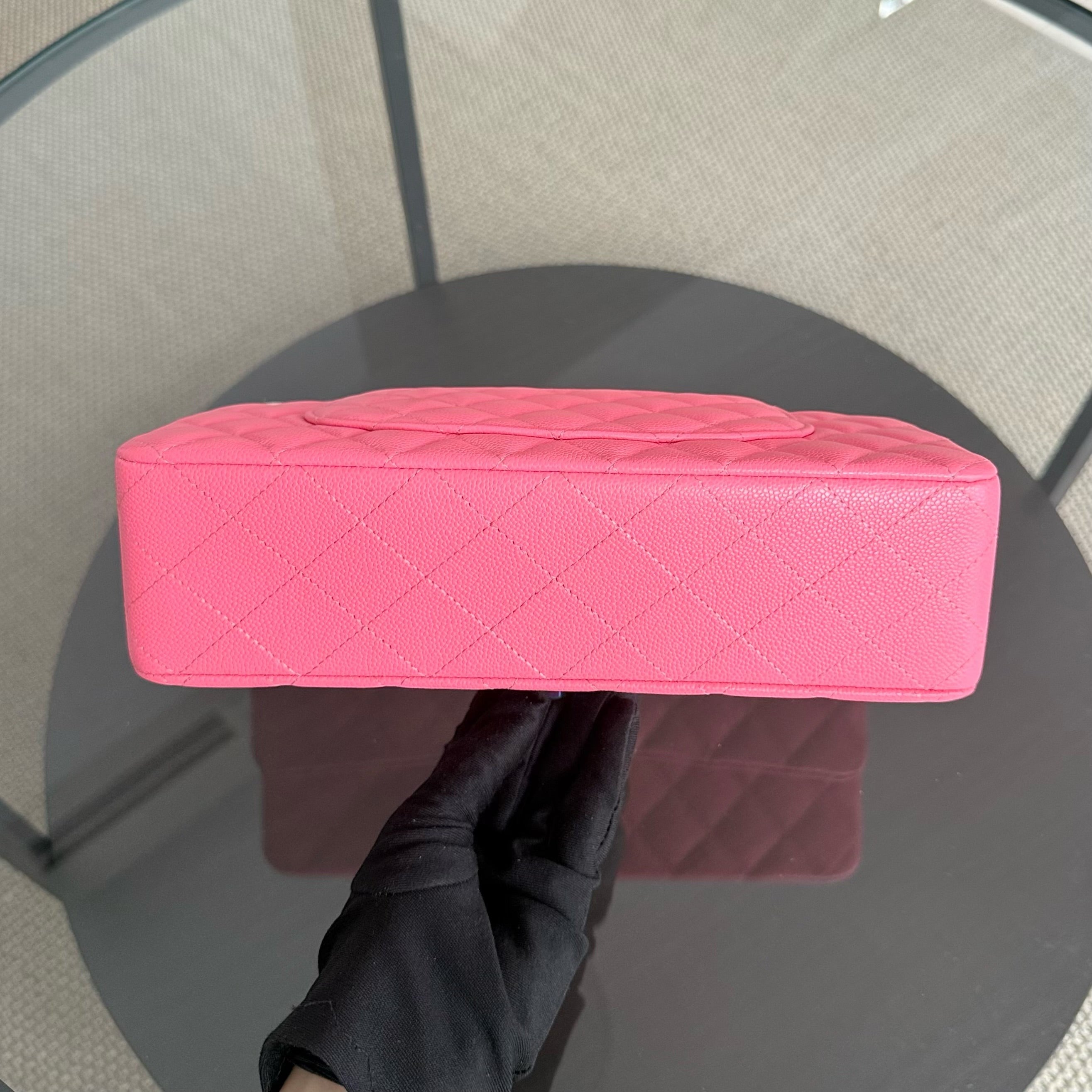 Chanel Classic Flap Medium Microchip - 25CM Quilted Caviar Pink Limited Edition Hardware